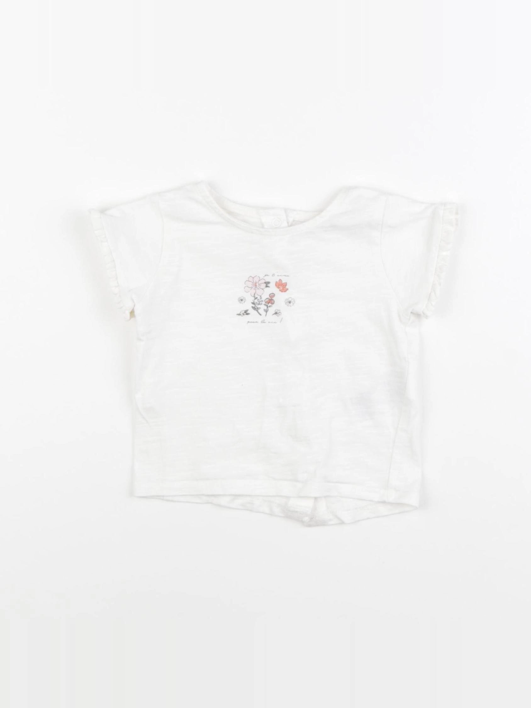 Vertbaudet - tee-shirt beige - 9 mois