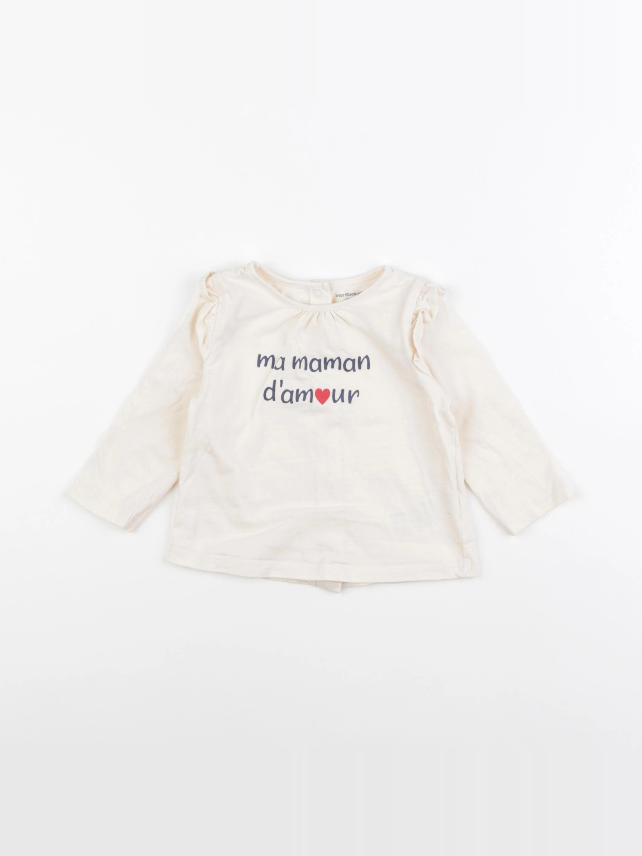 Vertbaudet - tee-shirt beige - 9 mois