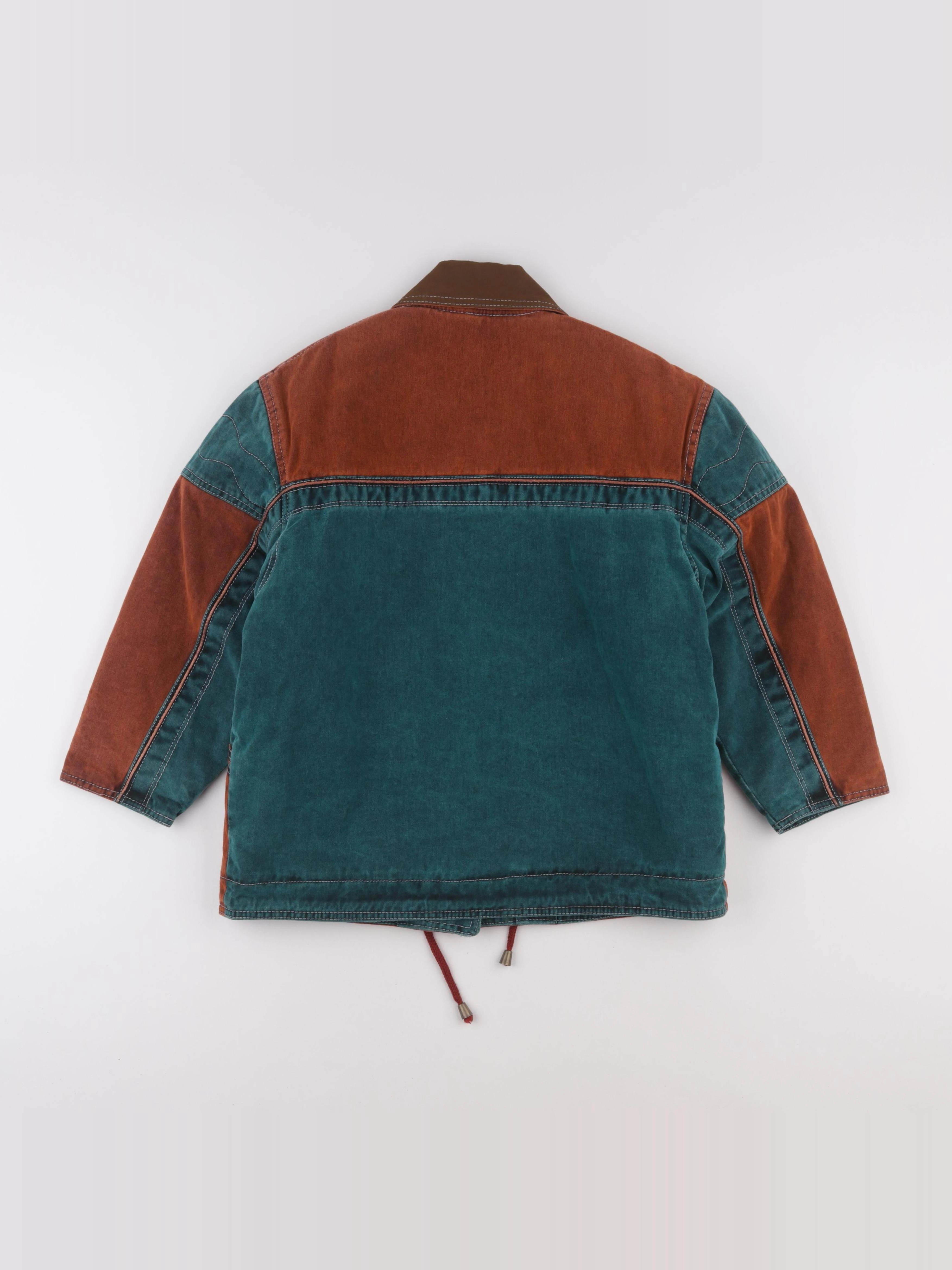 Vintage - veste doublé marron, vert - 8 ans