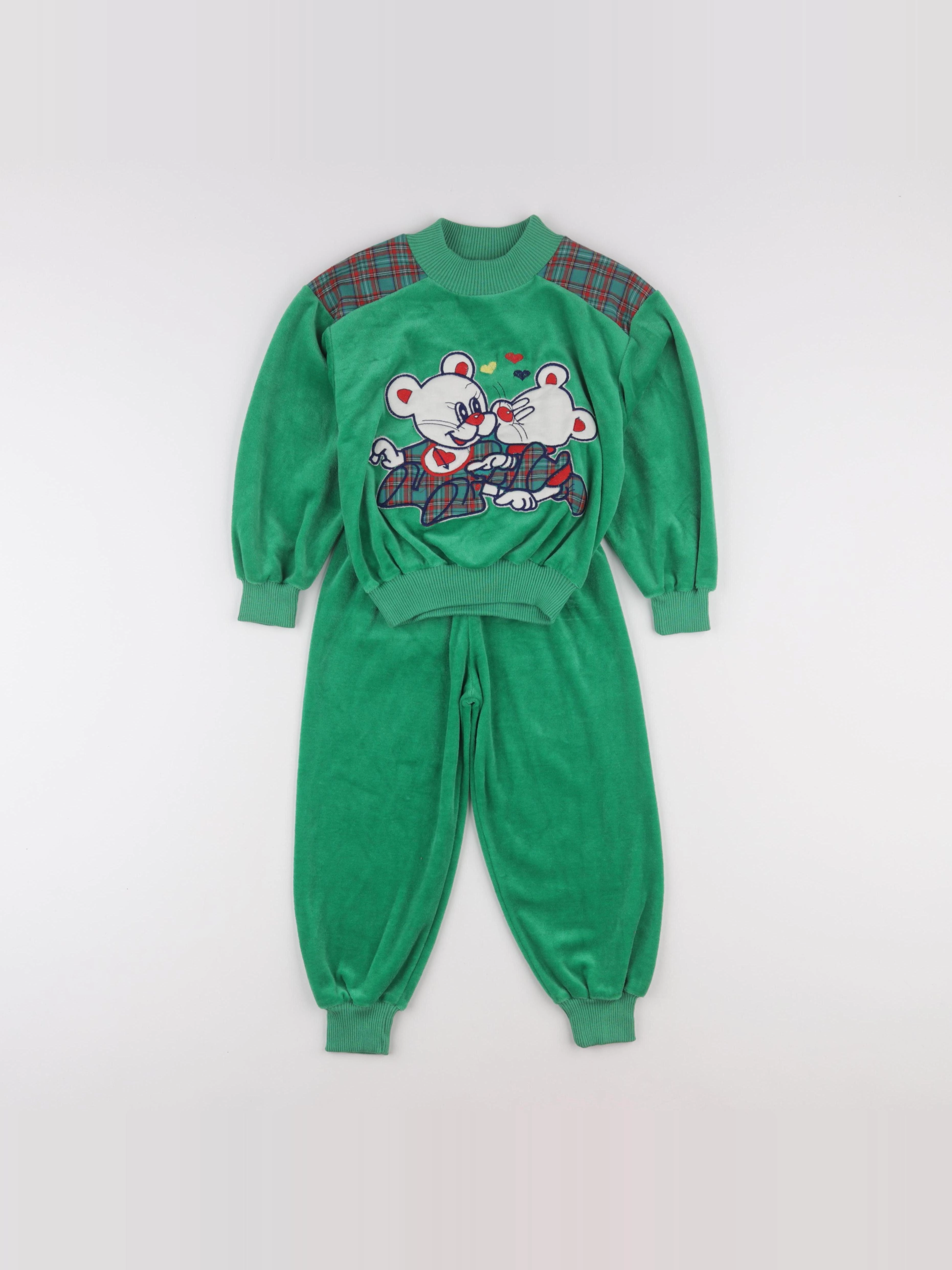 Vintage - ensemble vert - 4 ans
