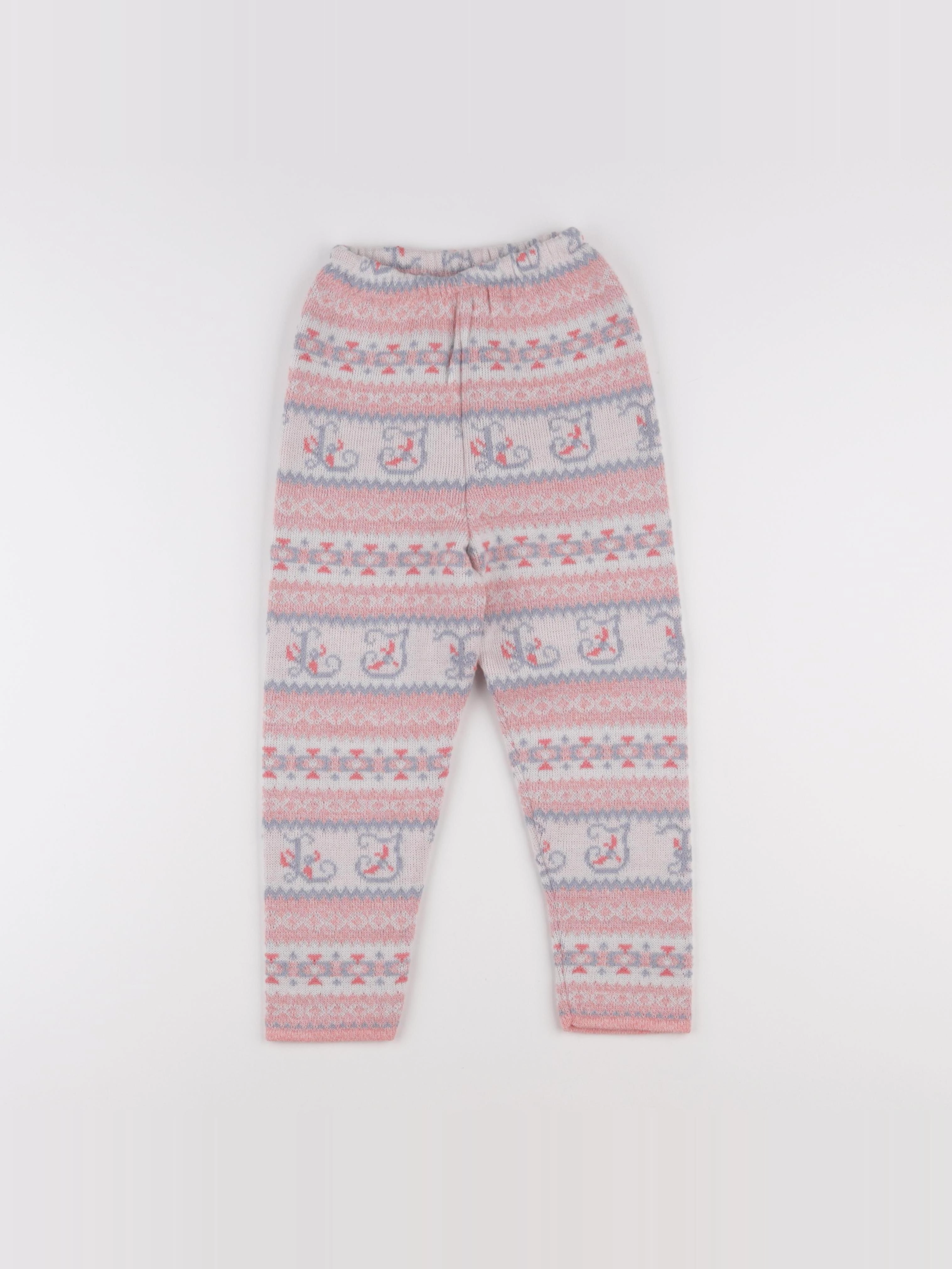 Vintage - legging bleu, blanc, rose - 7 ans