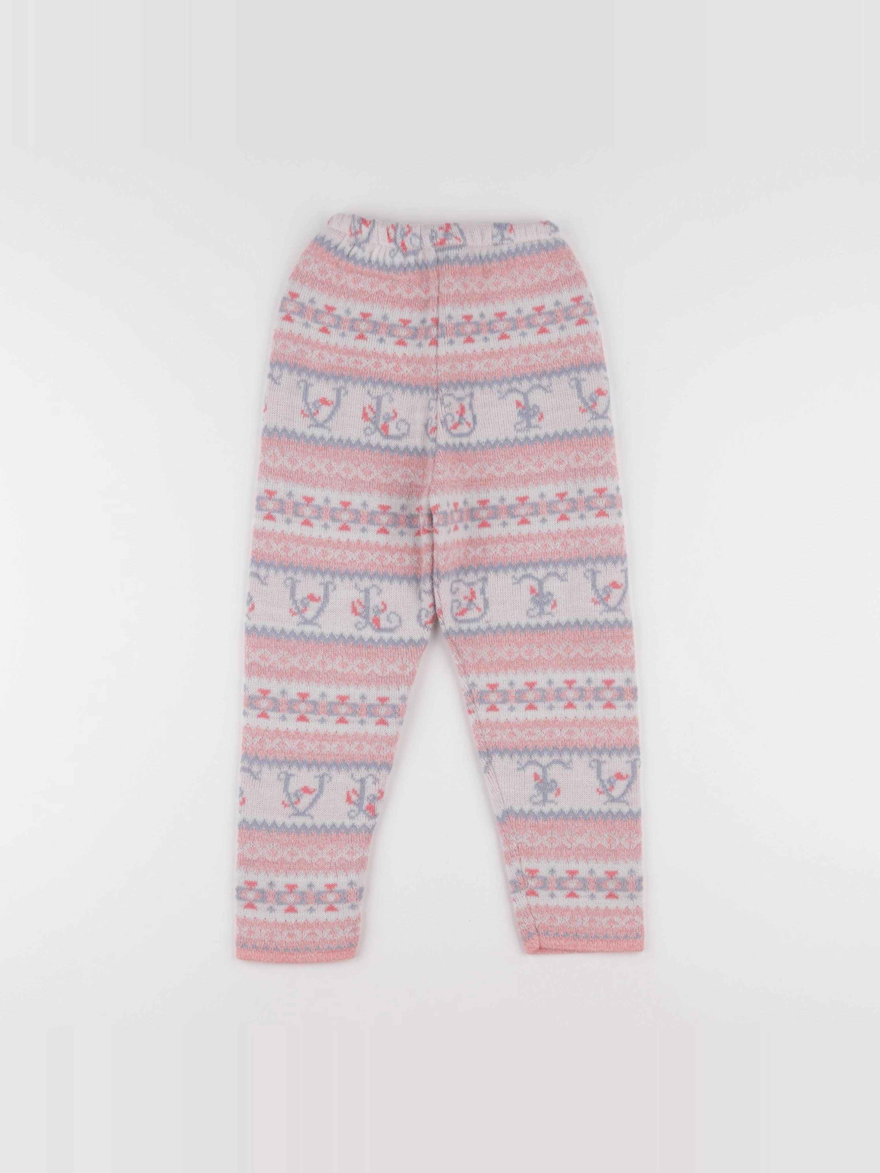 Vintage - legging bleu, blanc, rose - 7 ans
