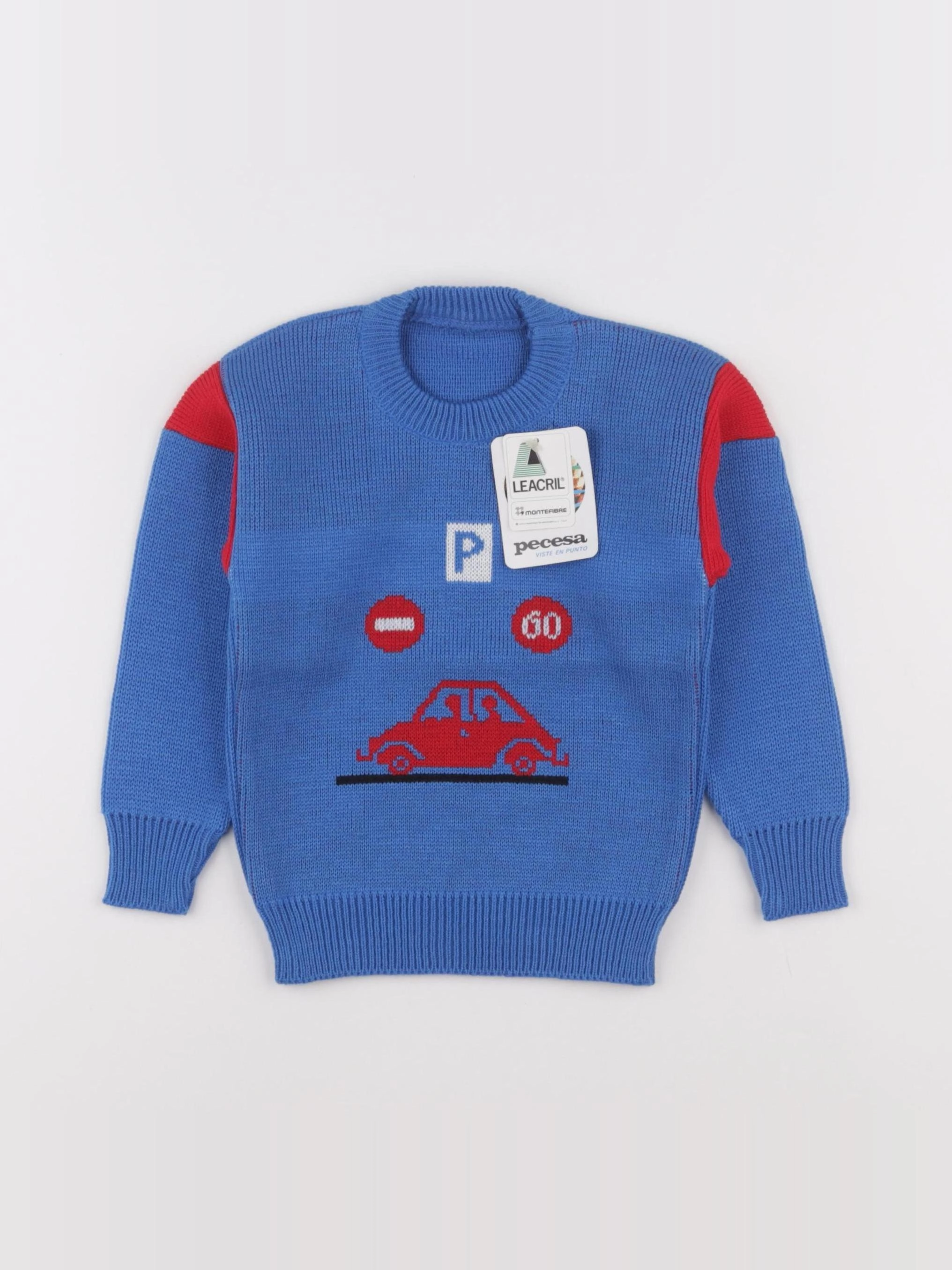 Vintage - pull bleu - 2 ans