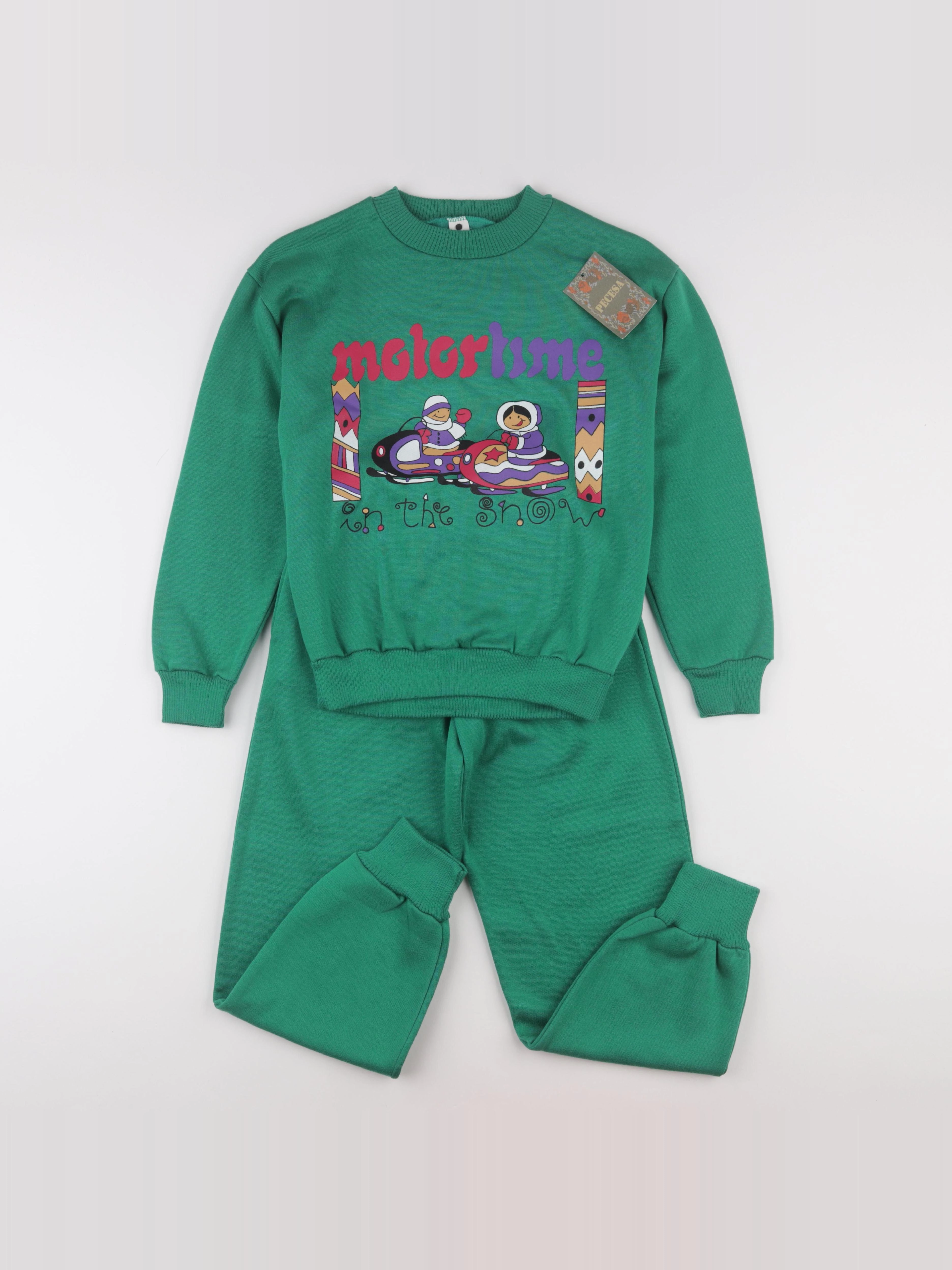 Vintage - ensemble vert - 8 ans