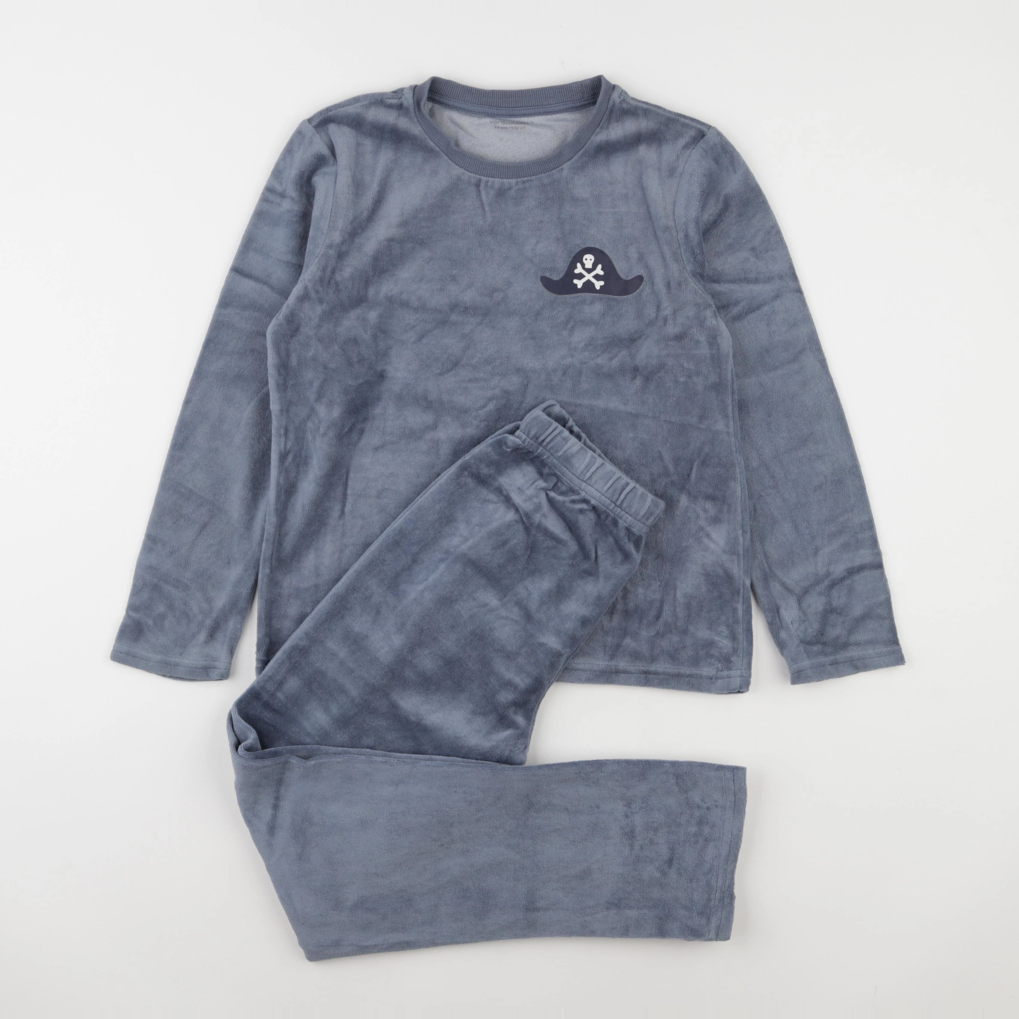Vertbaudet - pyjama velours bleu - 10 ans