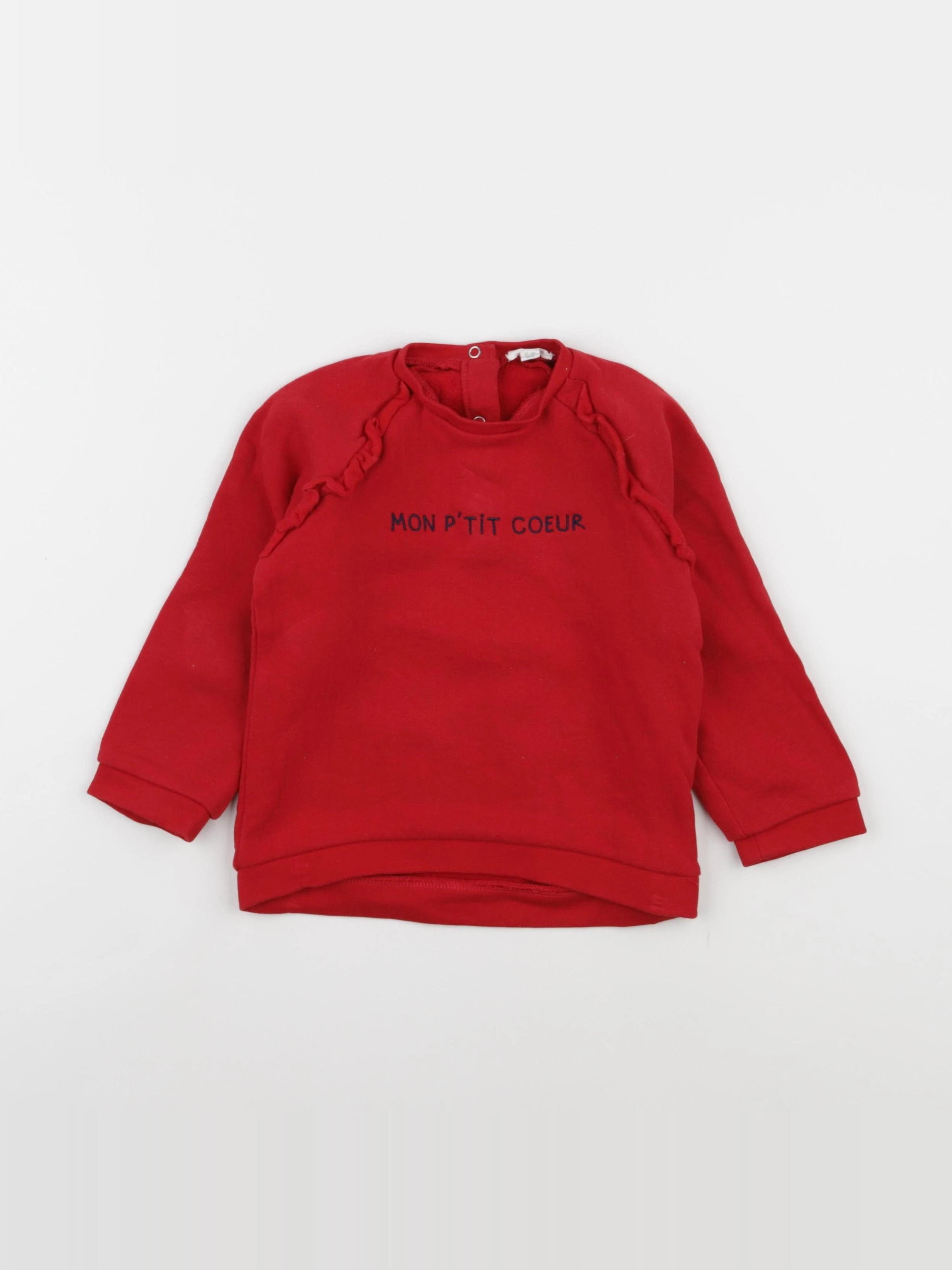 Vertbaudet - sweat rouge - 36 mois