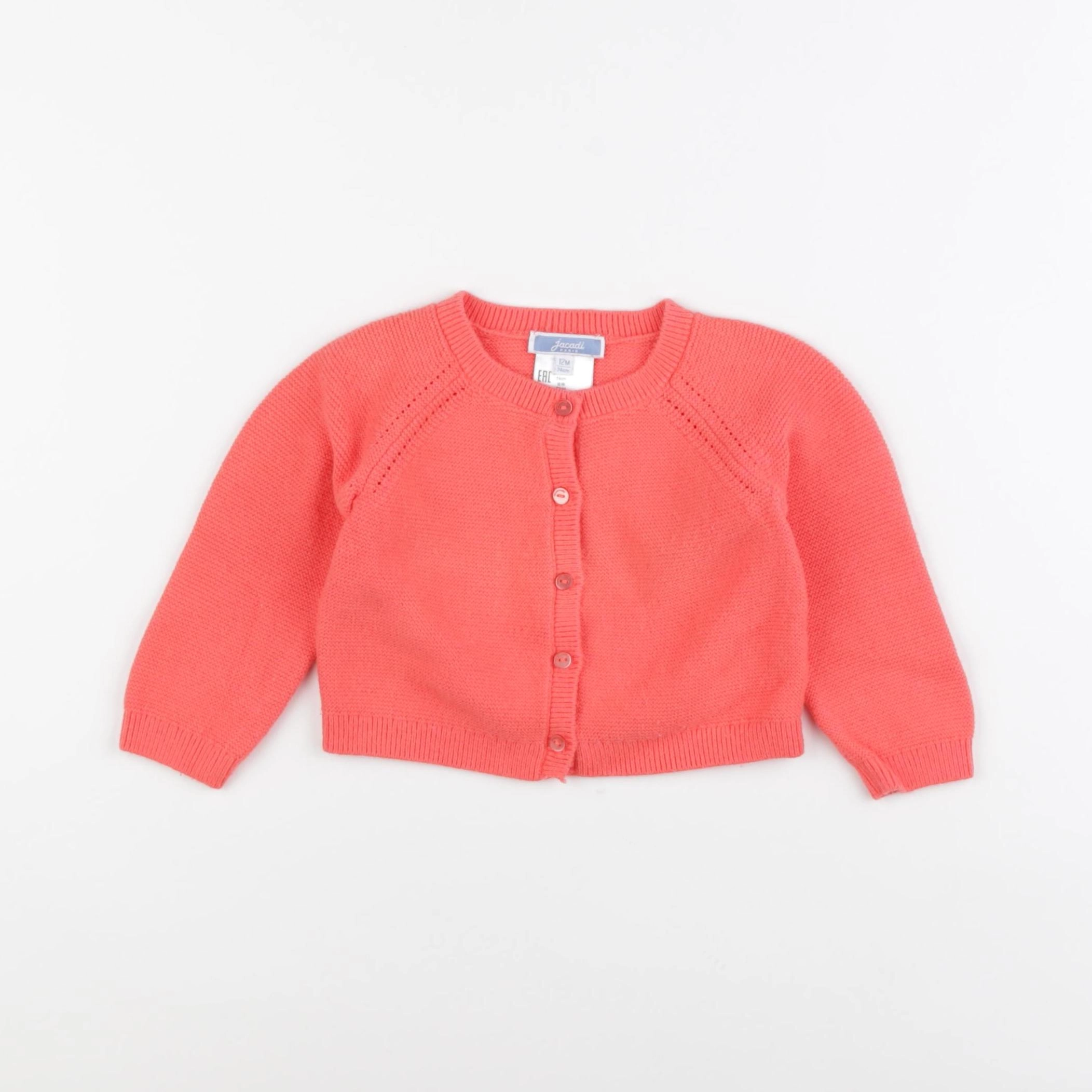 Jacadi - gilet orange - 12 mois