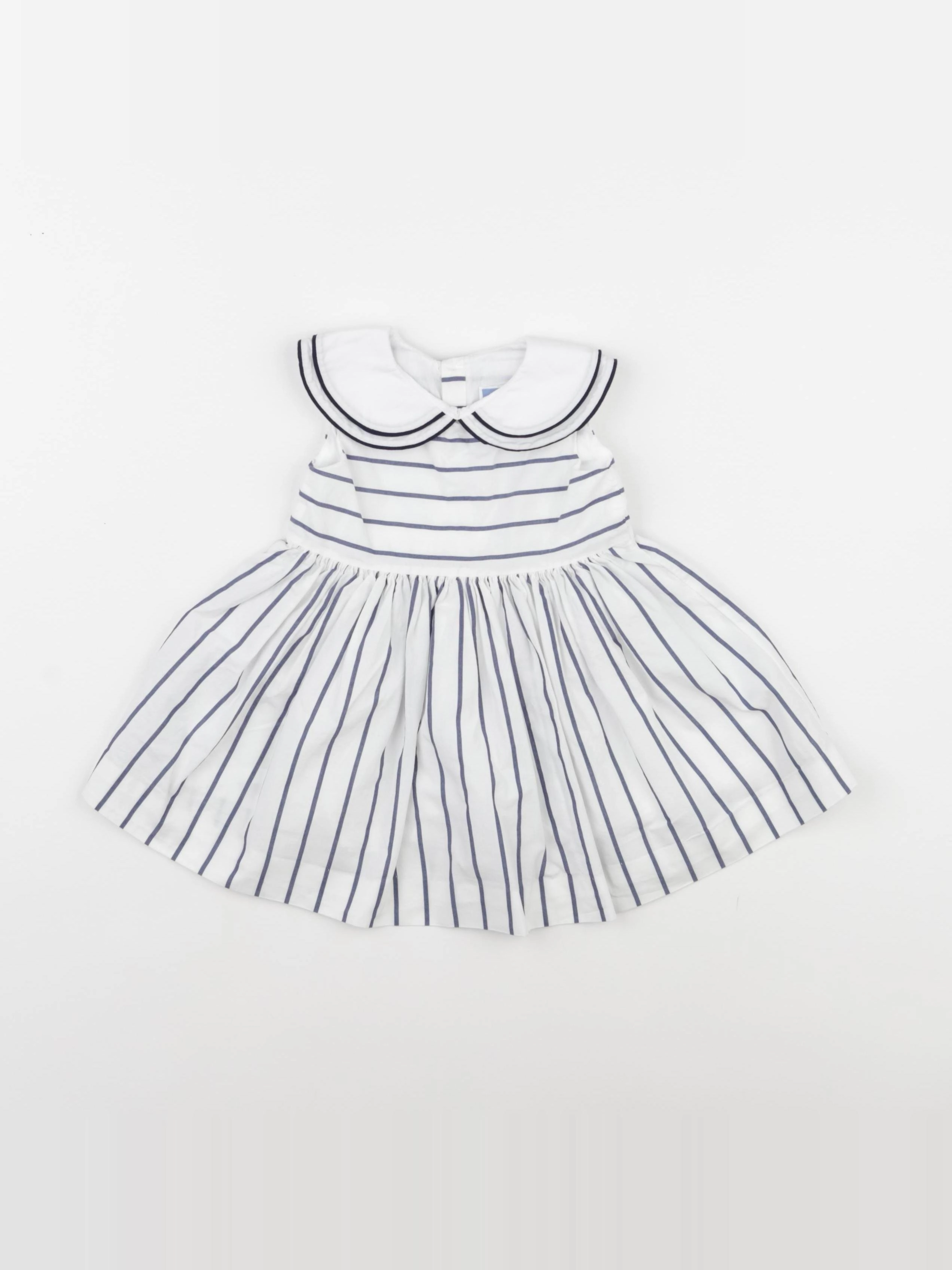 Jacadi - robe bleu, blanc - 6 mois