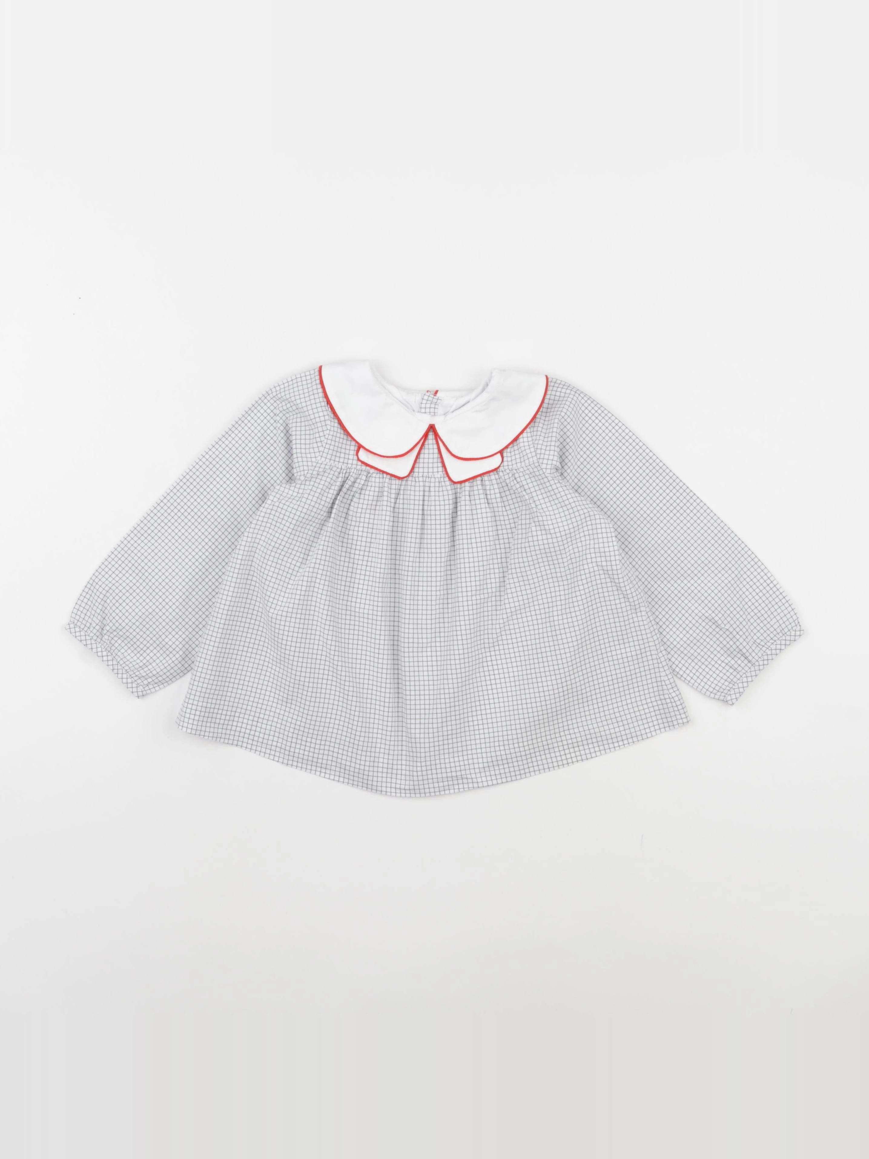 Jacadi - blouse bleu, blanc - 24 mois