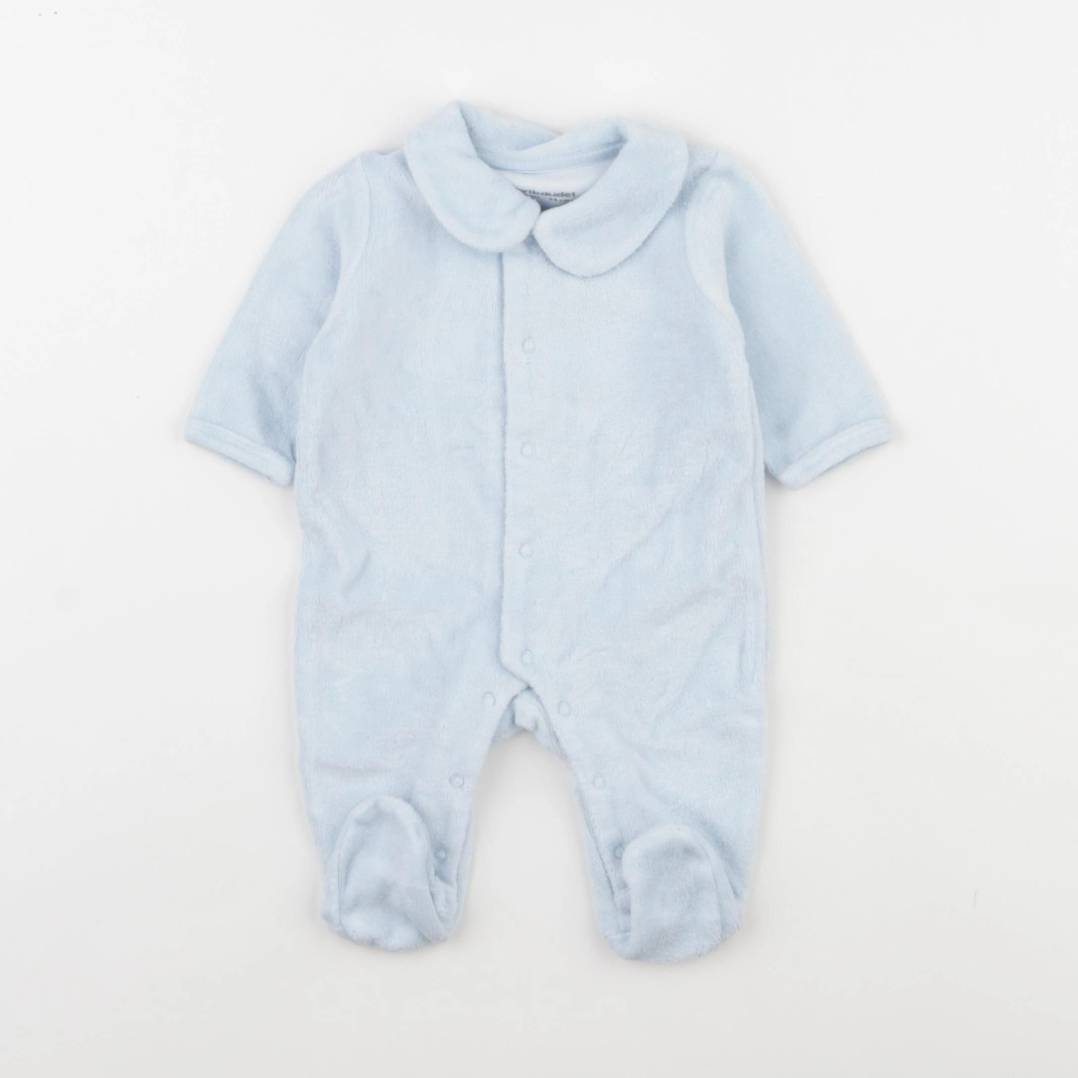 Vertbaudet - pyjama velours bleu - 1 mois