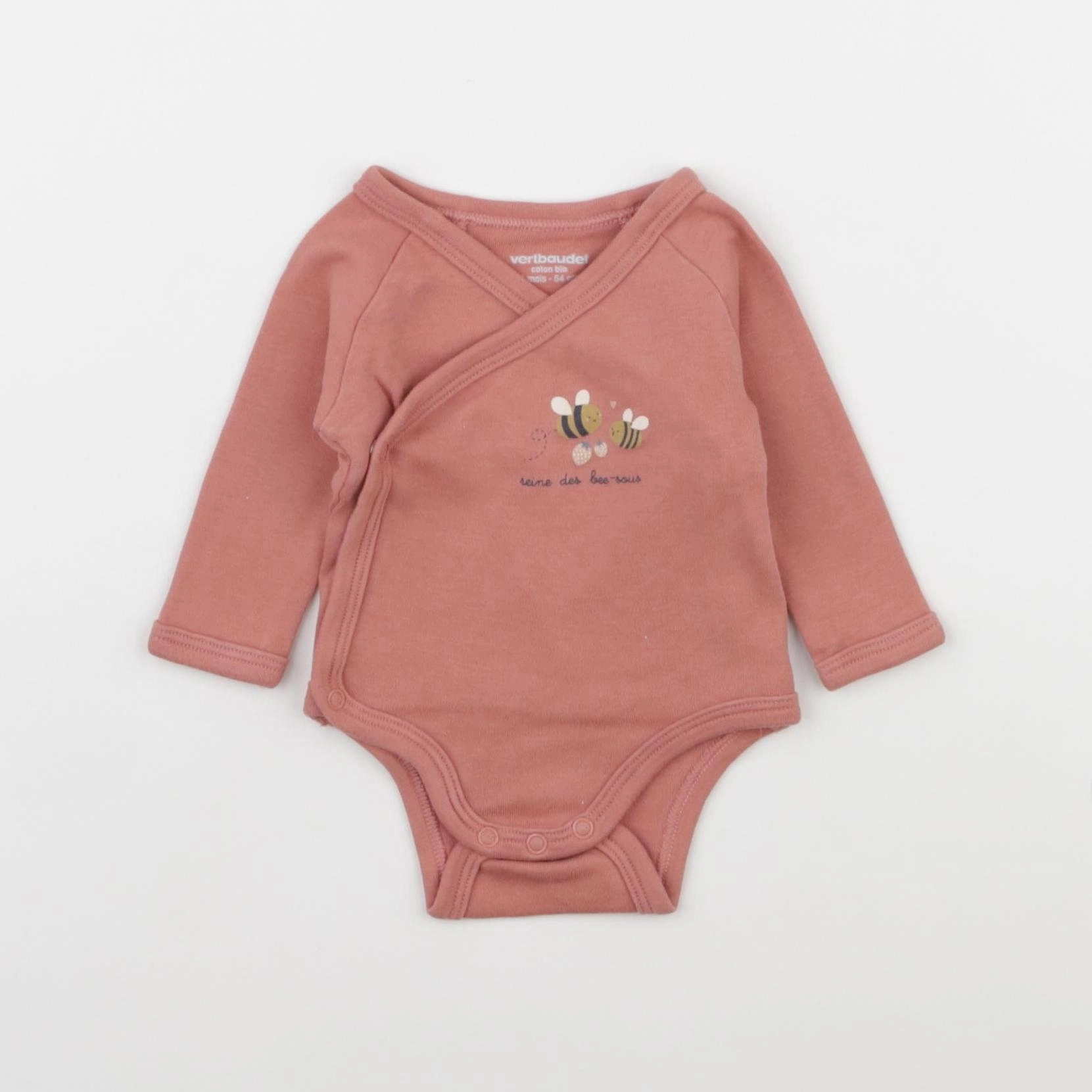 Vertbaudet - body rose - 1 mois