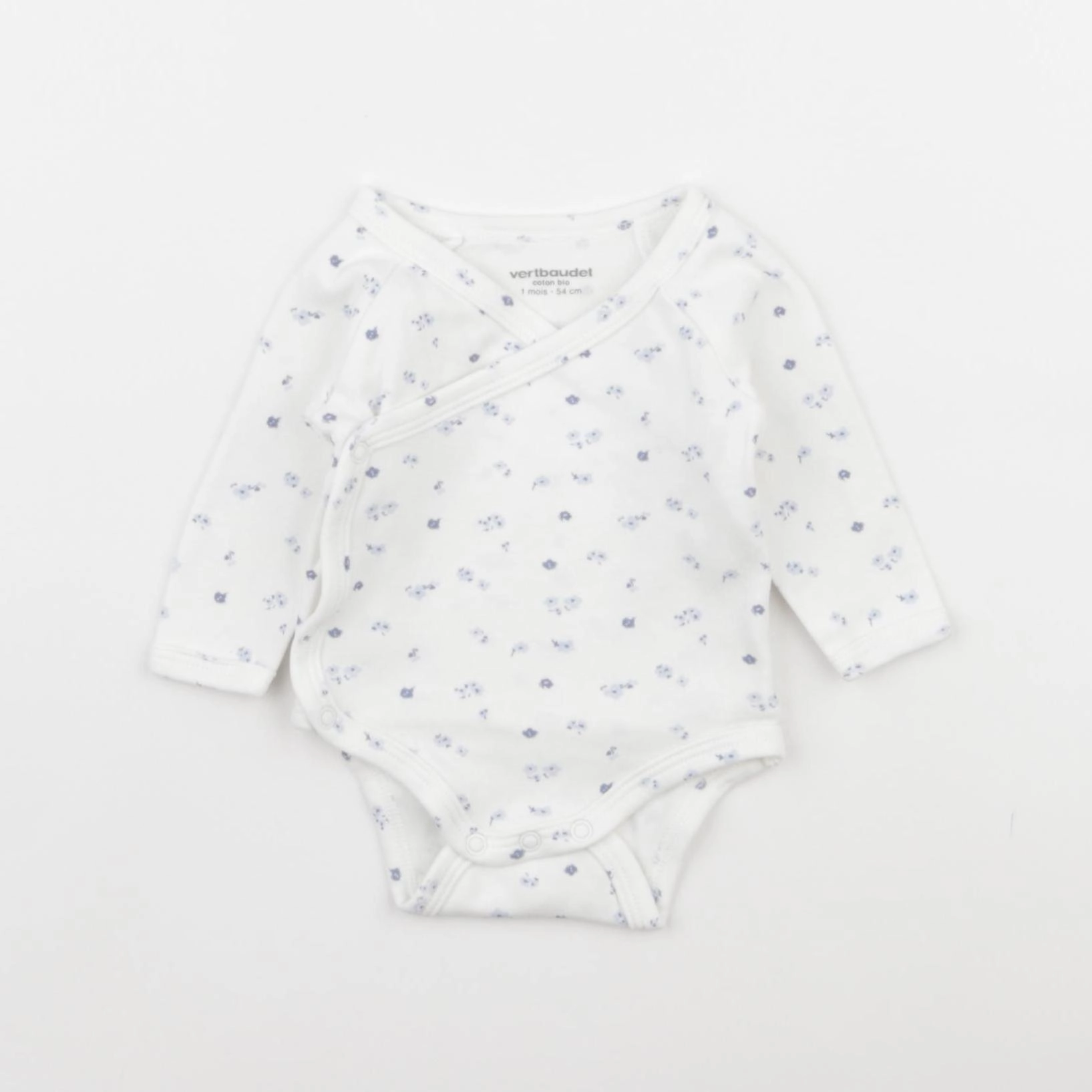 Vertbaudet - body bleu, blanc - 1 mois