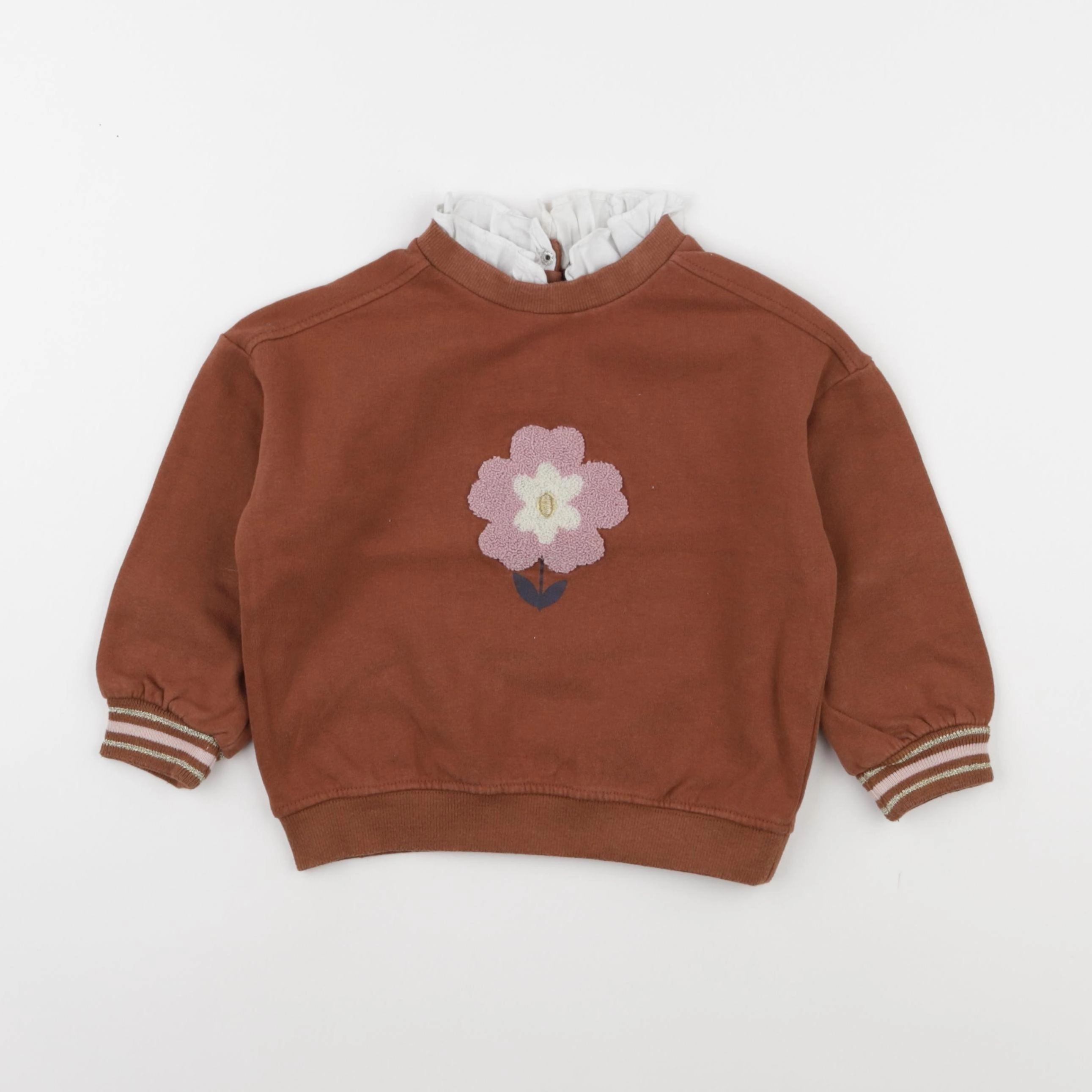 Vertbaudet - sweat marron - 4 ans