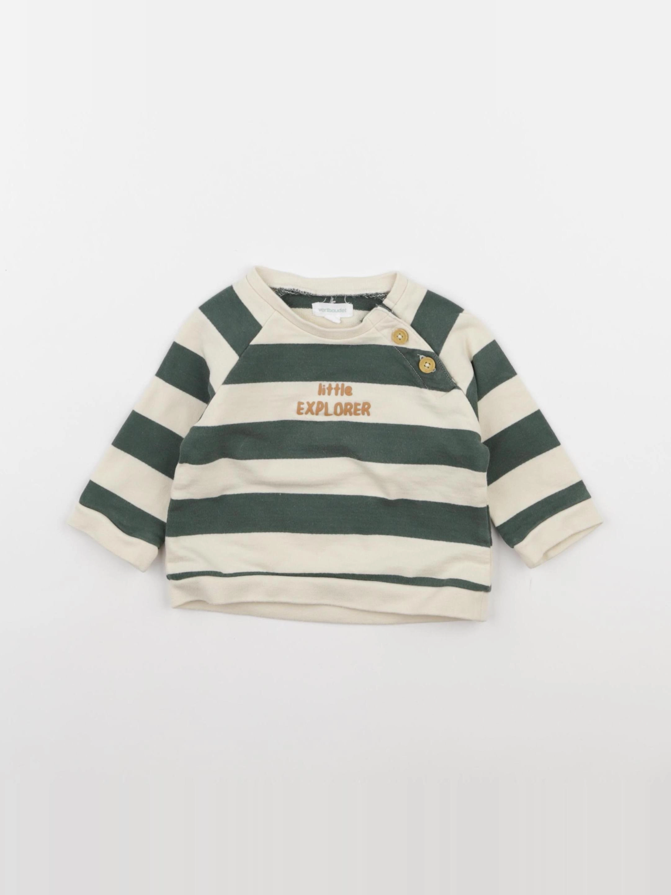 Vertbaudet - sweat vert - 6 mois