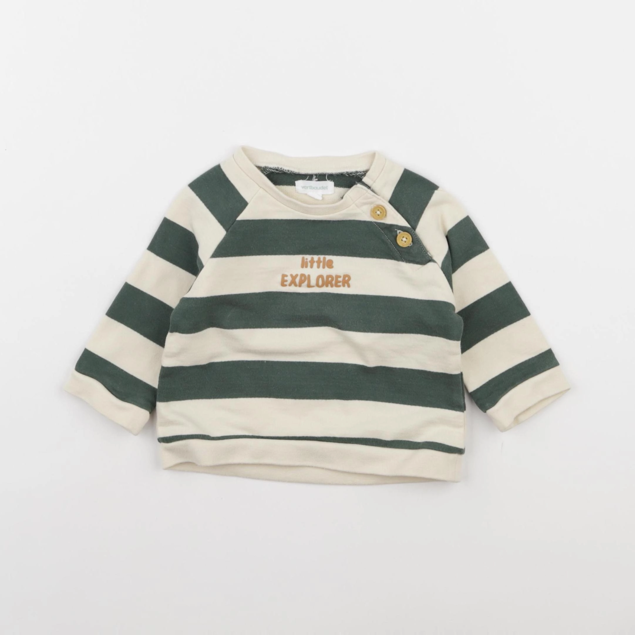 Vertbaudet - sweat vert - 6 mois
