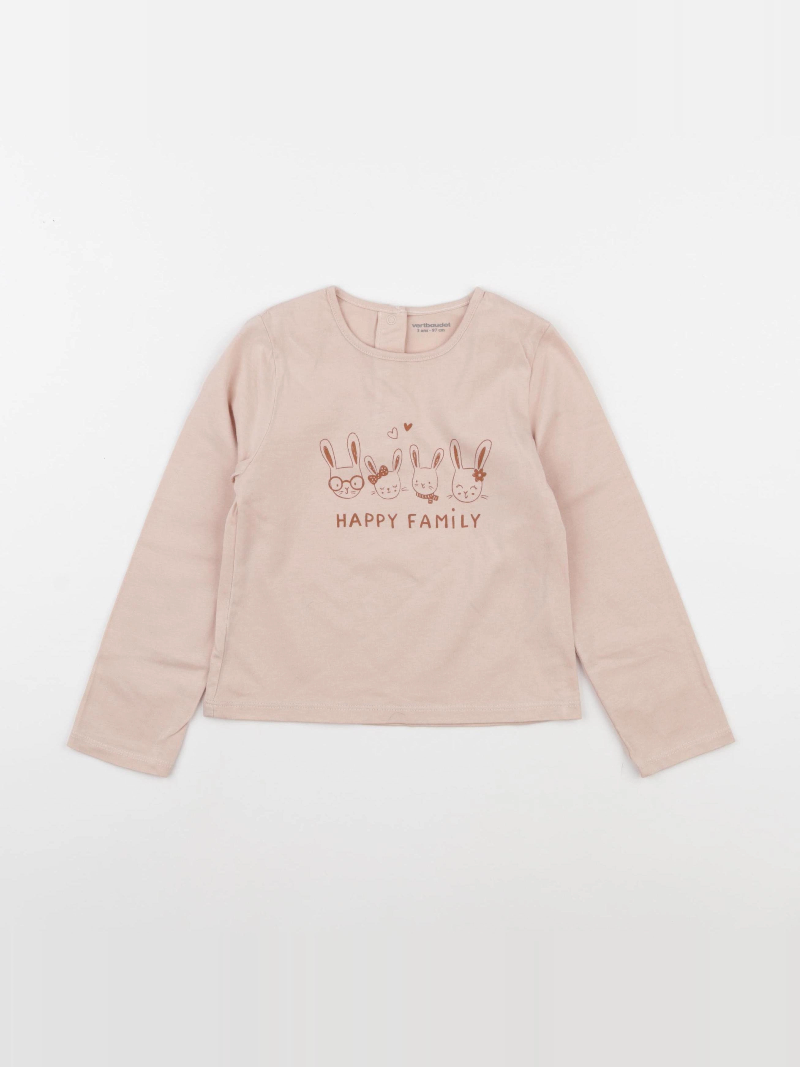 Vertbaudet - tee-shirt rose - 3 ans