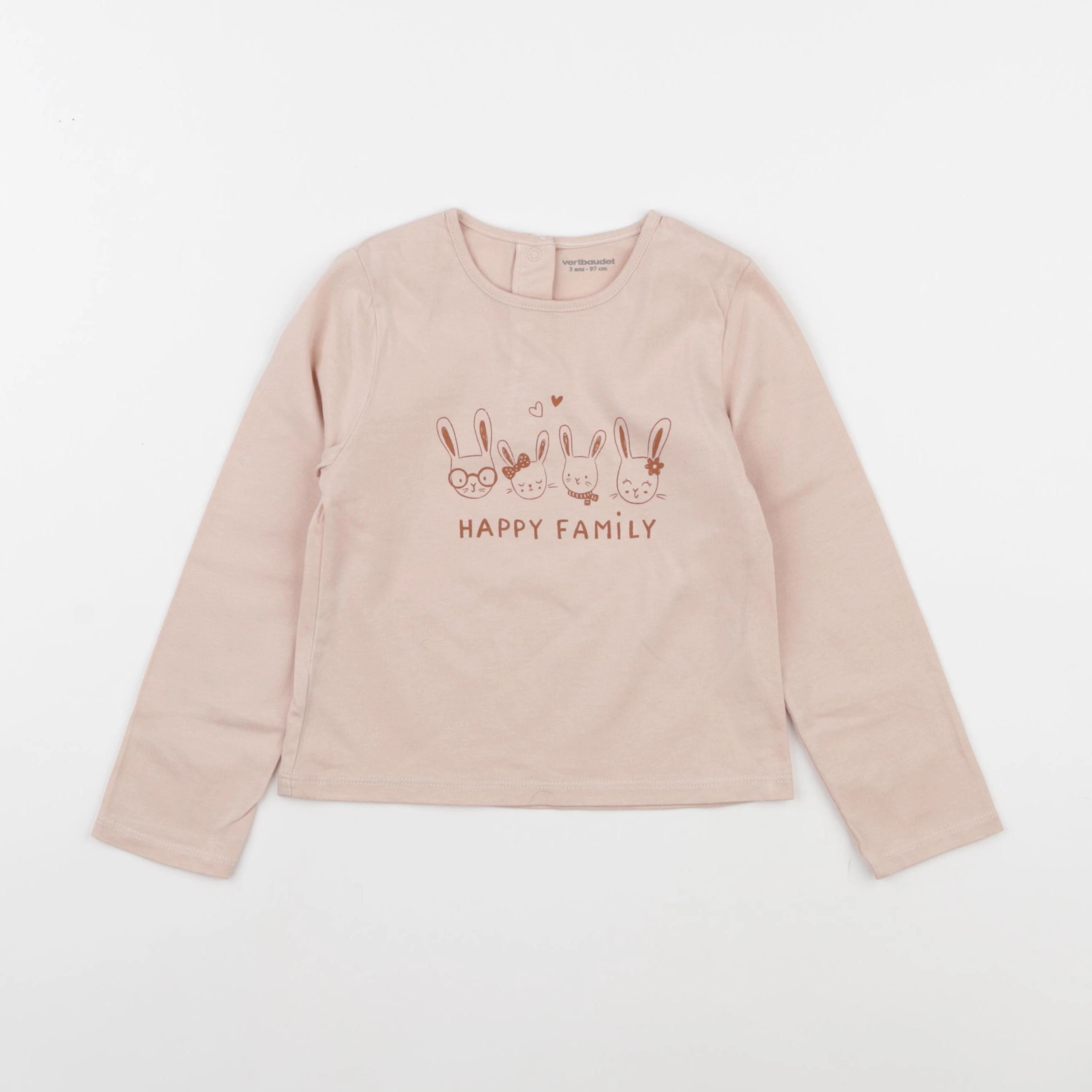 Vertbaudet - tee-shirt rose - 3 ans