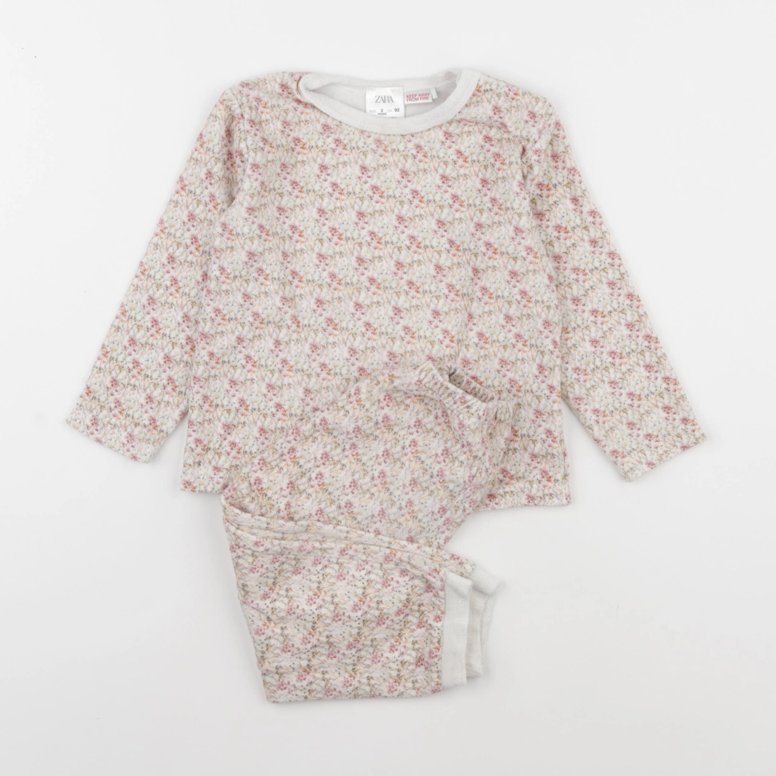 Zara - pyjama velours beige - 2 ans