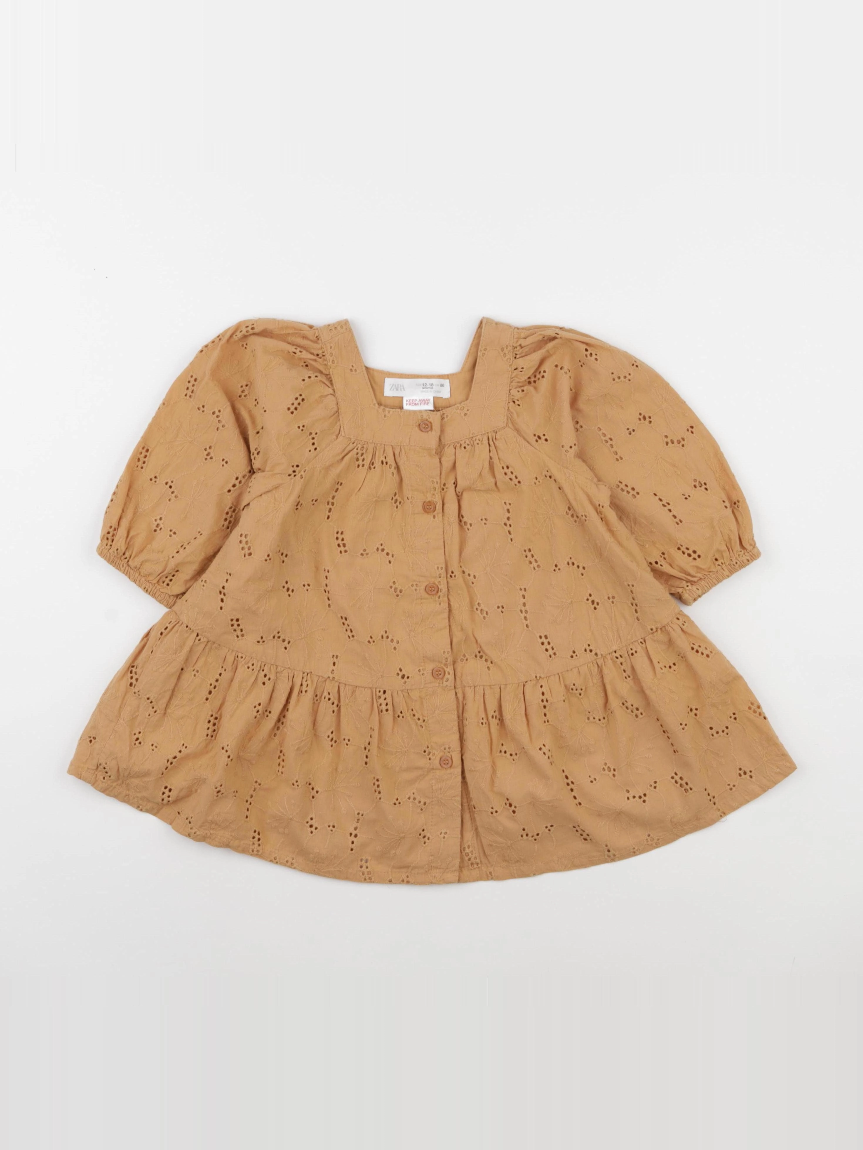 Zara - robe marron - 12/18 mois