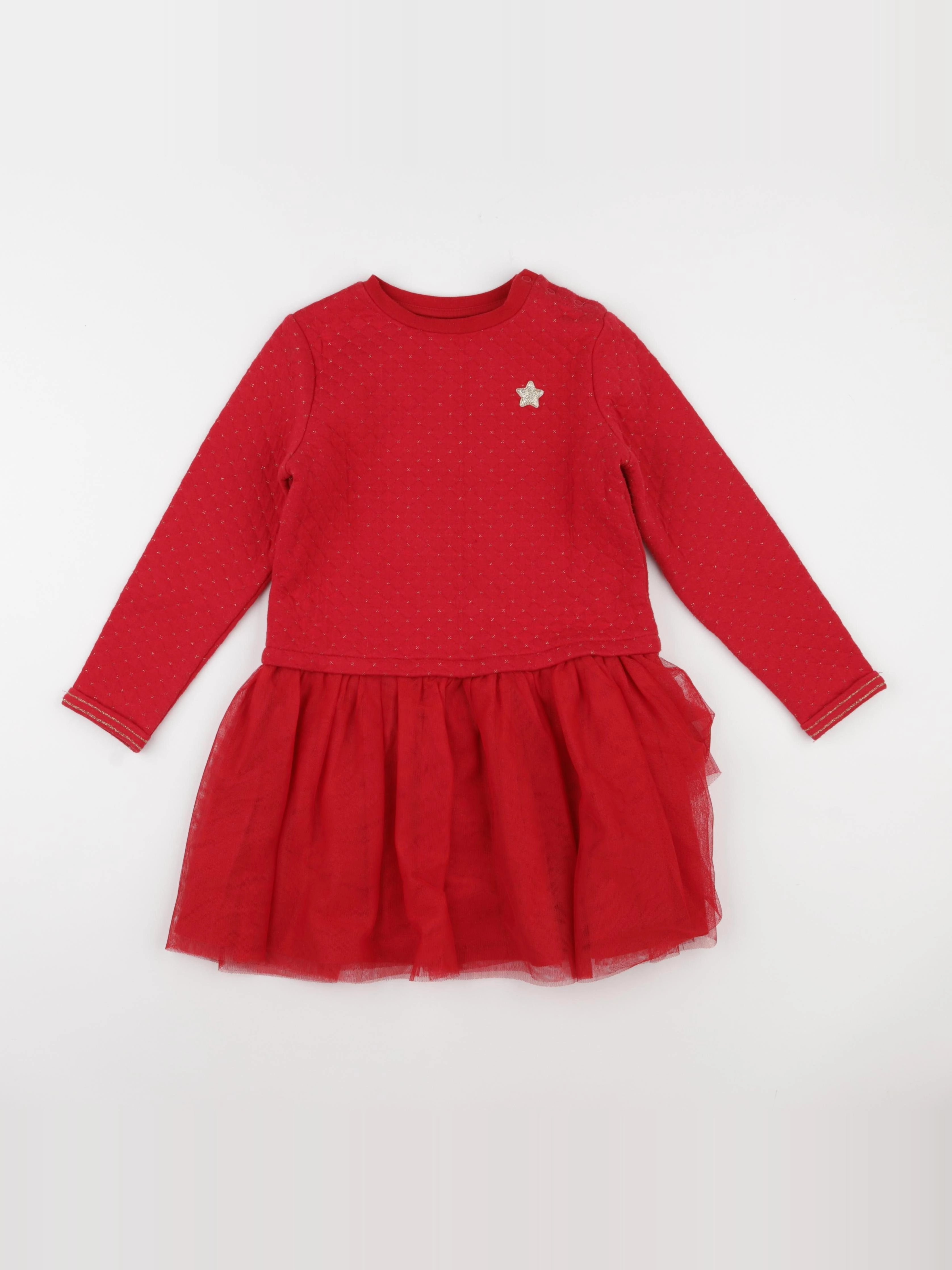 Vertbaudet - robe rouge - 7 ans