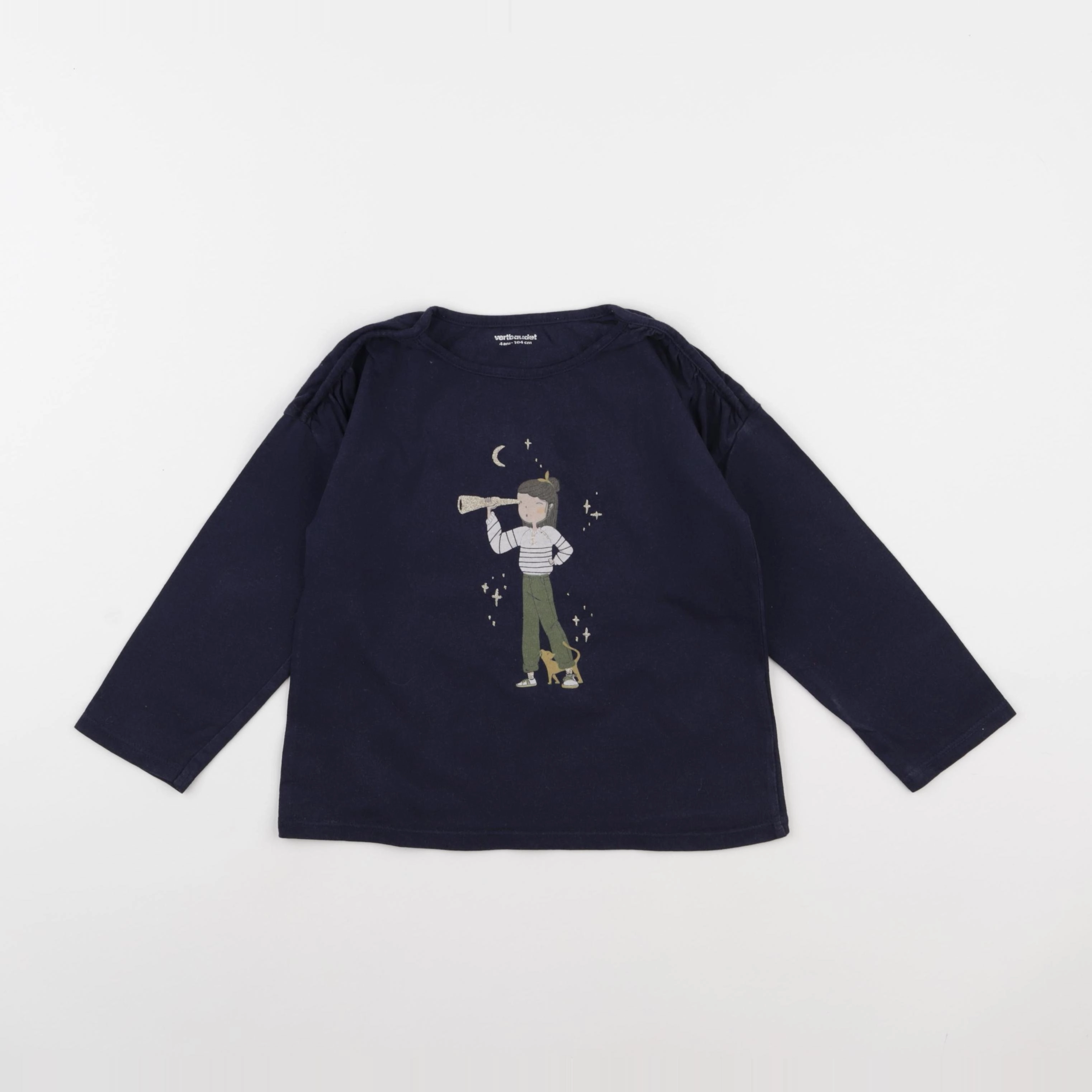 Vertbaudet - tee-shirt bleu - 4 ans
