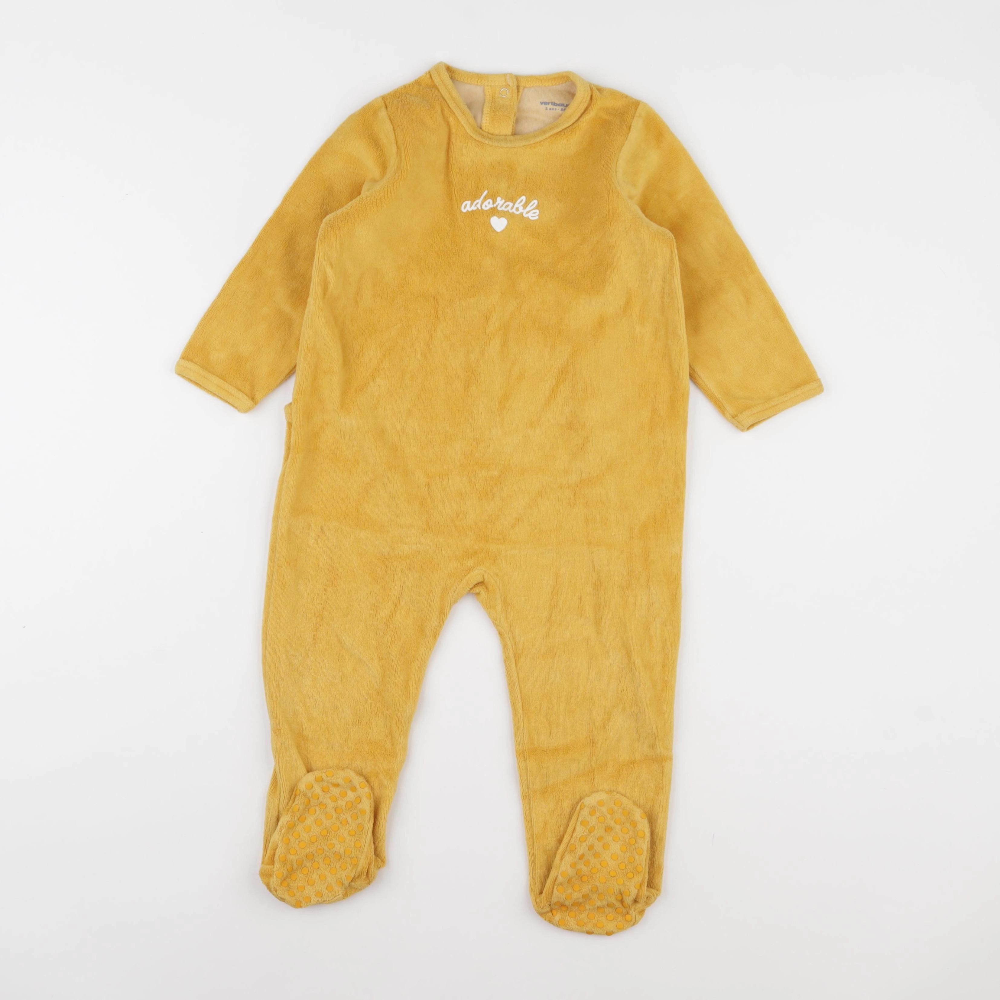Vertbaudet - pyjama velours jaune - 2 ans