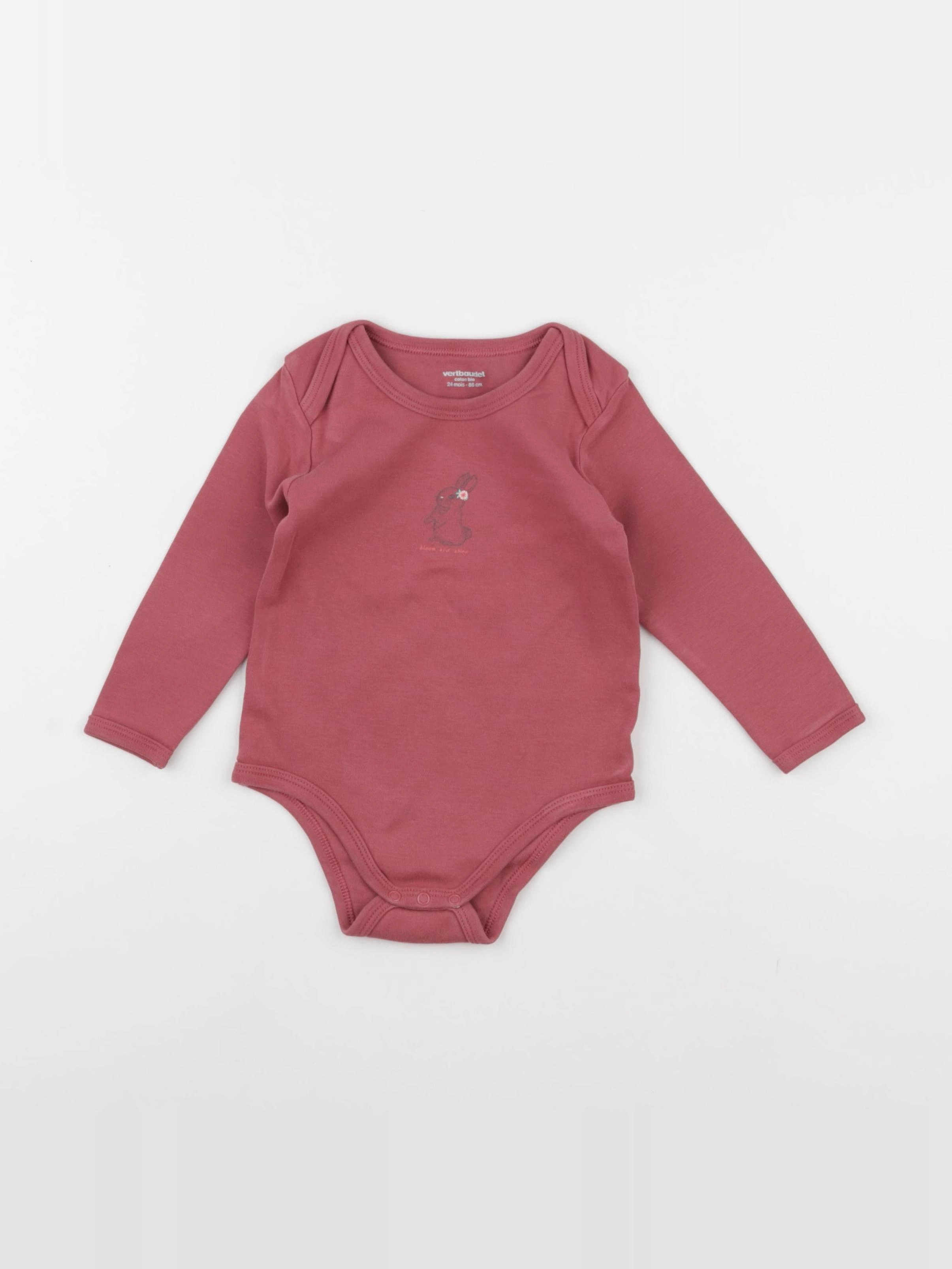 Vertbaudet - body rose - 24 mois