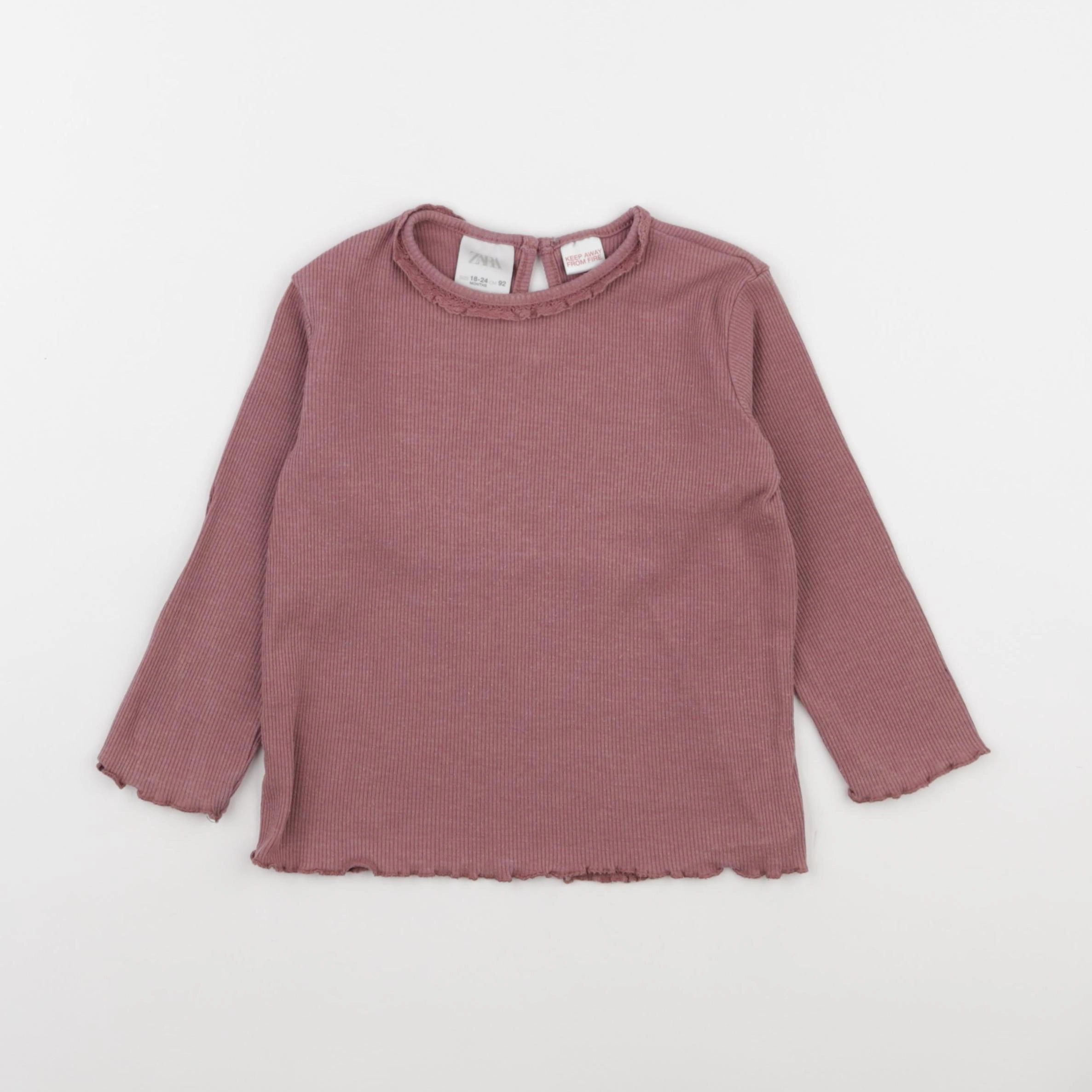 Zara - tee-shirt rose - 18/24 mois