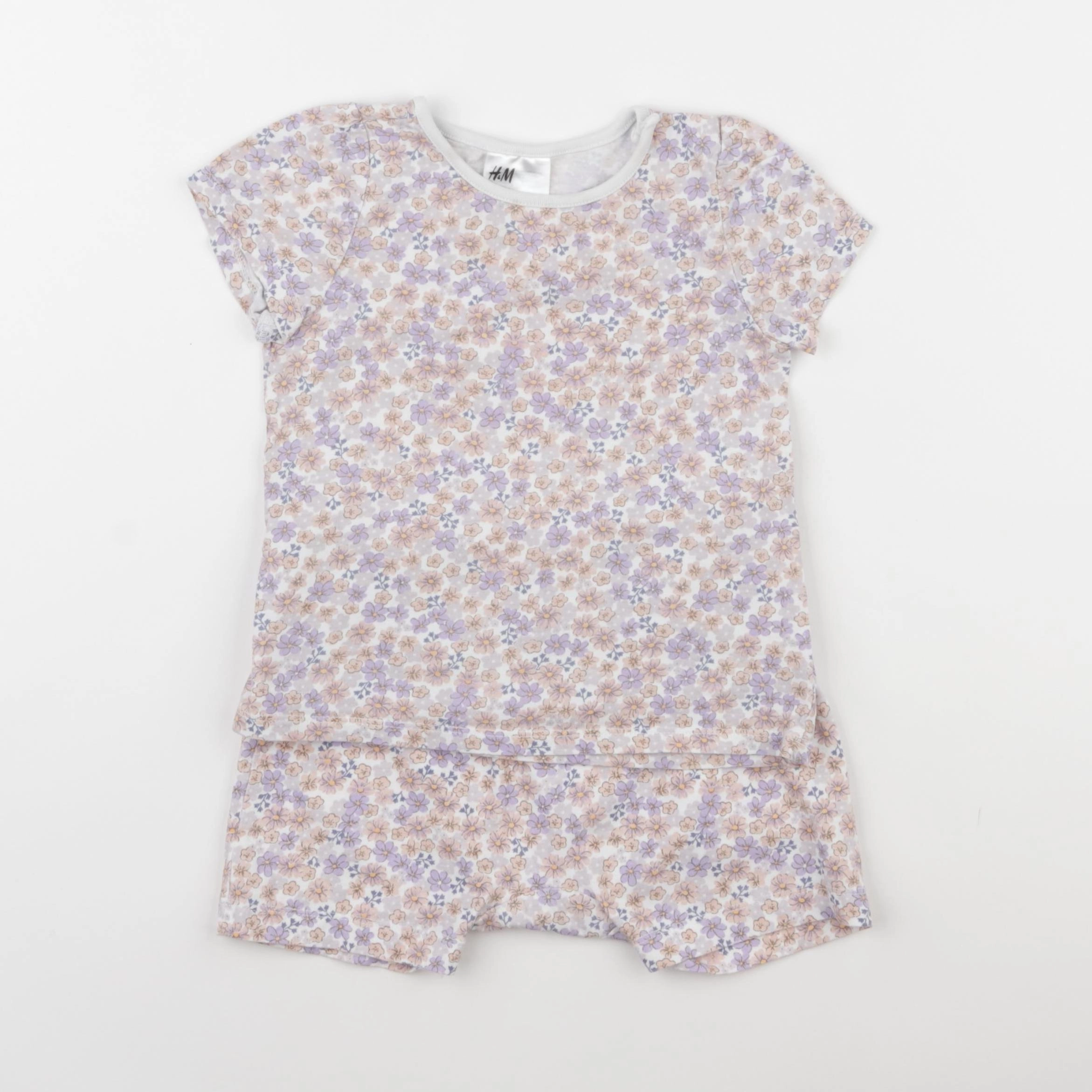 H&M - pyjama coton rose - 18/24 mois