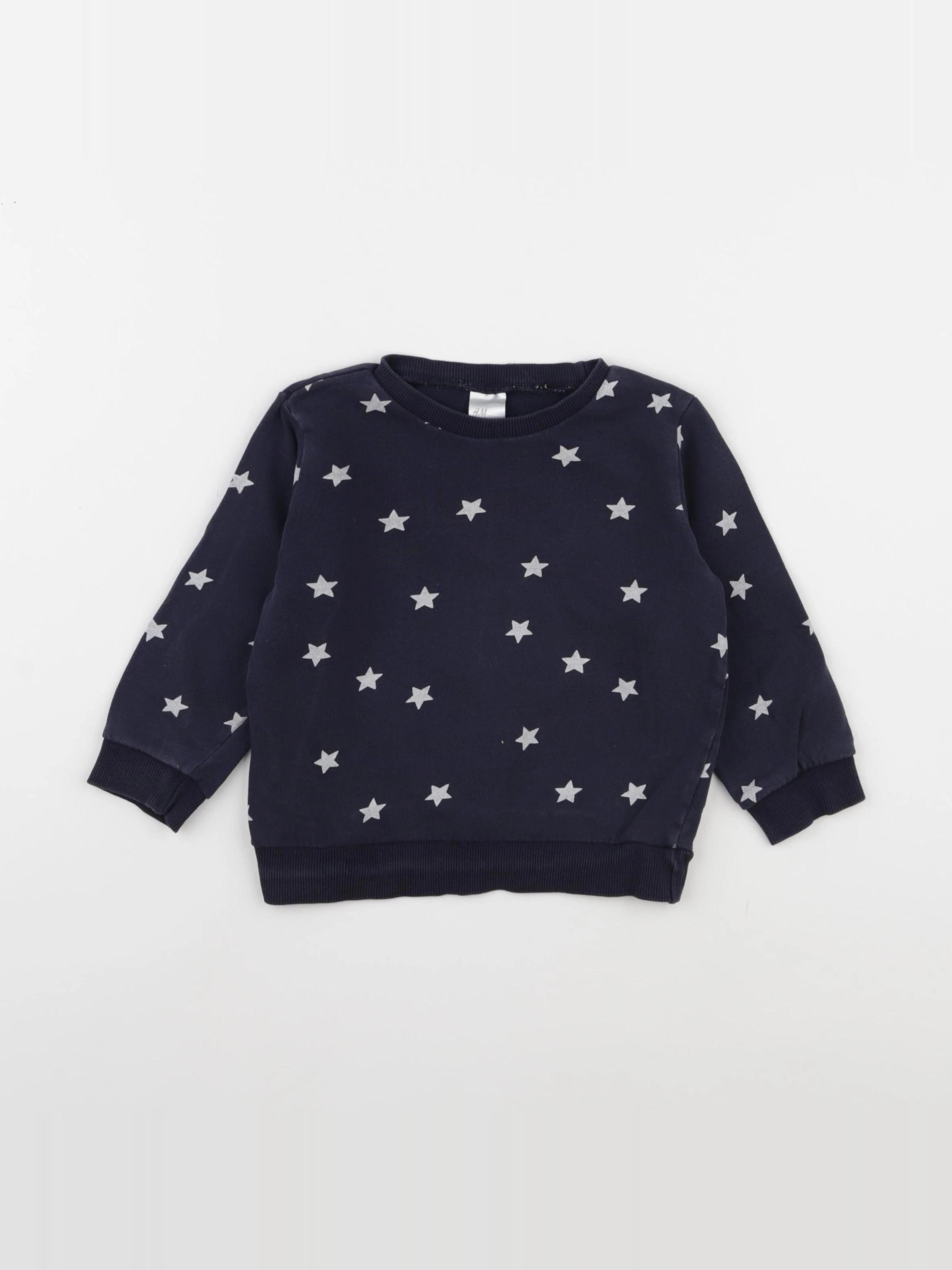 H&M - sweat bleu - 12/18 mois