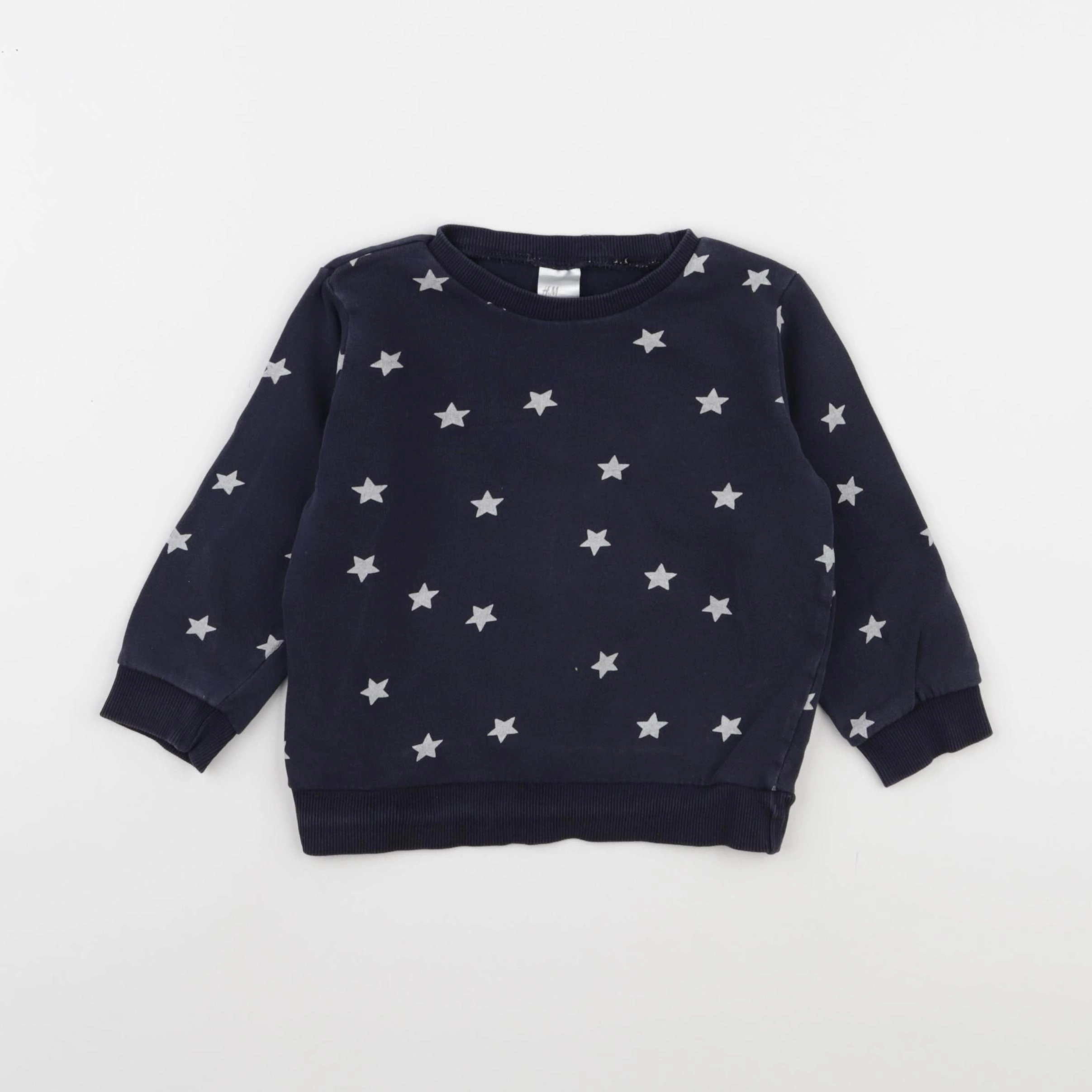 H&M - sweat bleu - 12/18 mois