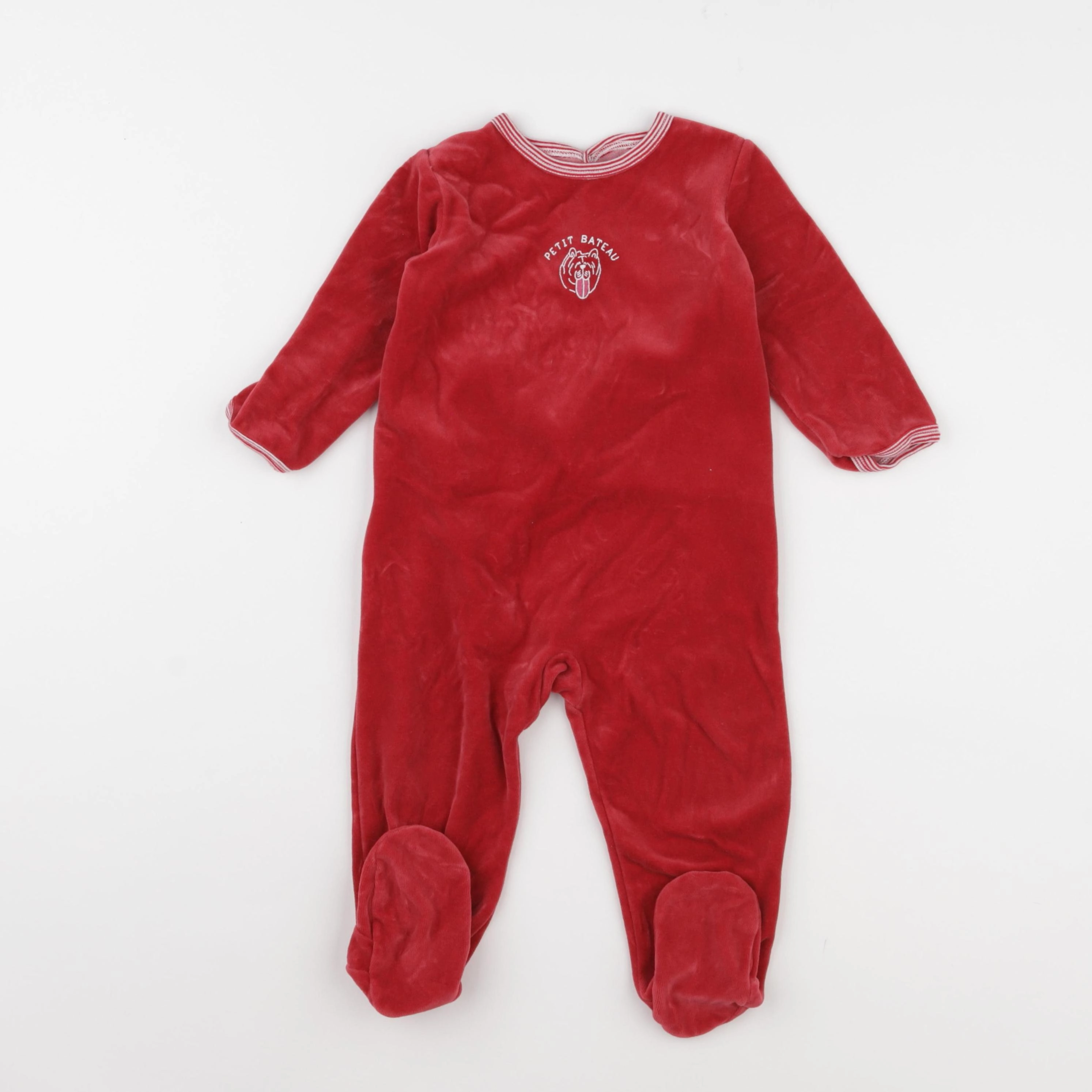 Petit Bateau - pyjama velours rouge - 18 mois
