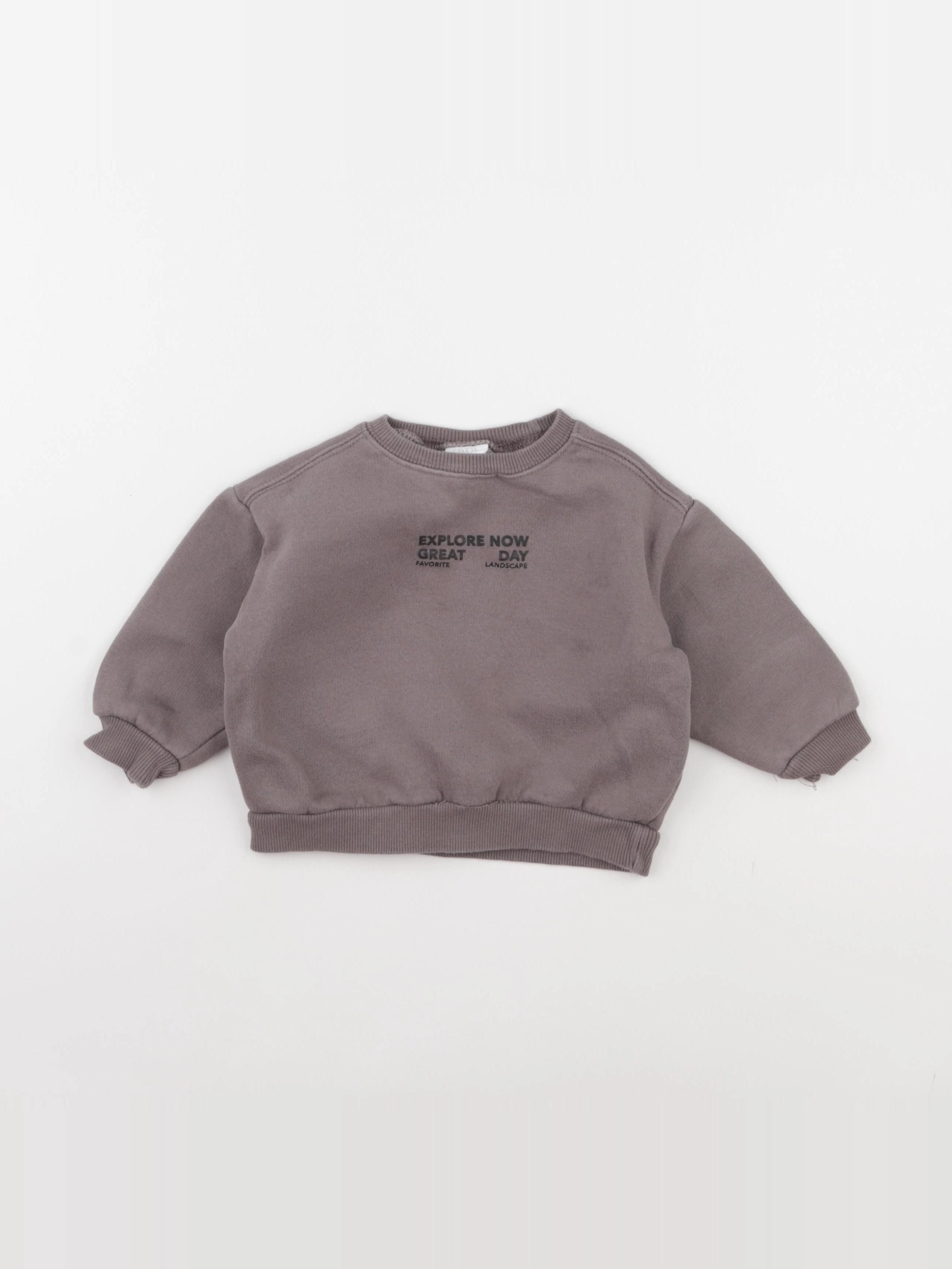 Zara - sweat marron - 12/18 mois