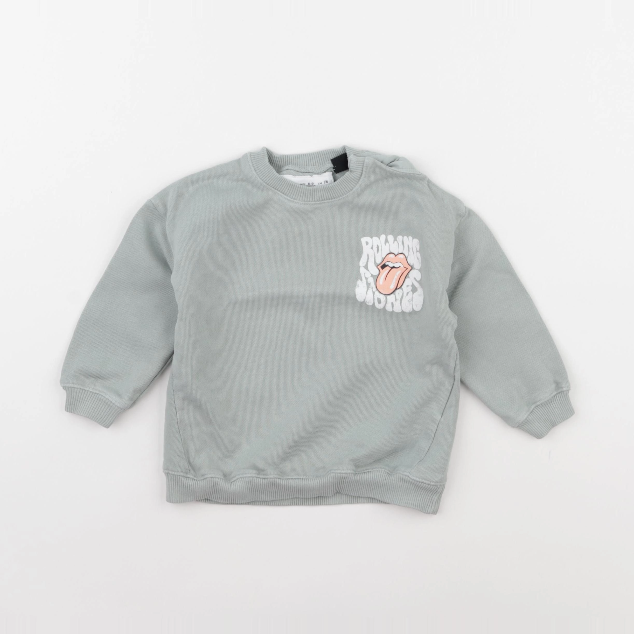 Zara - sweat imprimé au dos vert - 6/9 mois