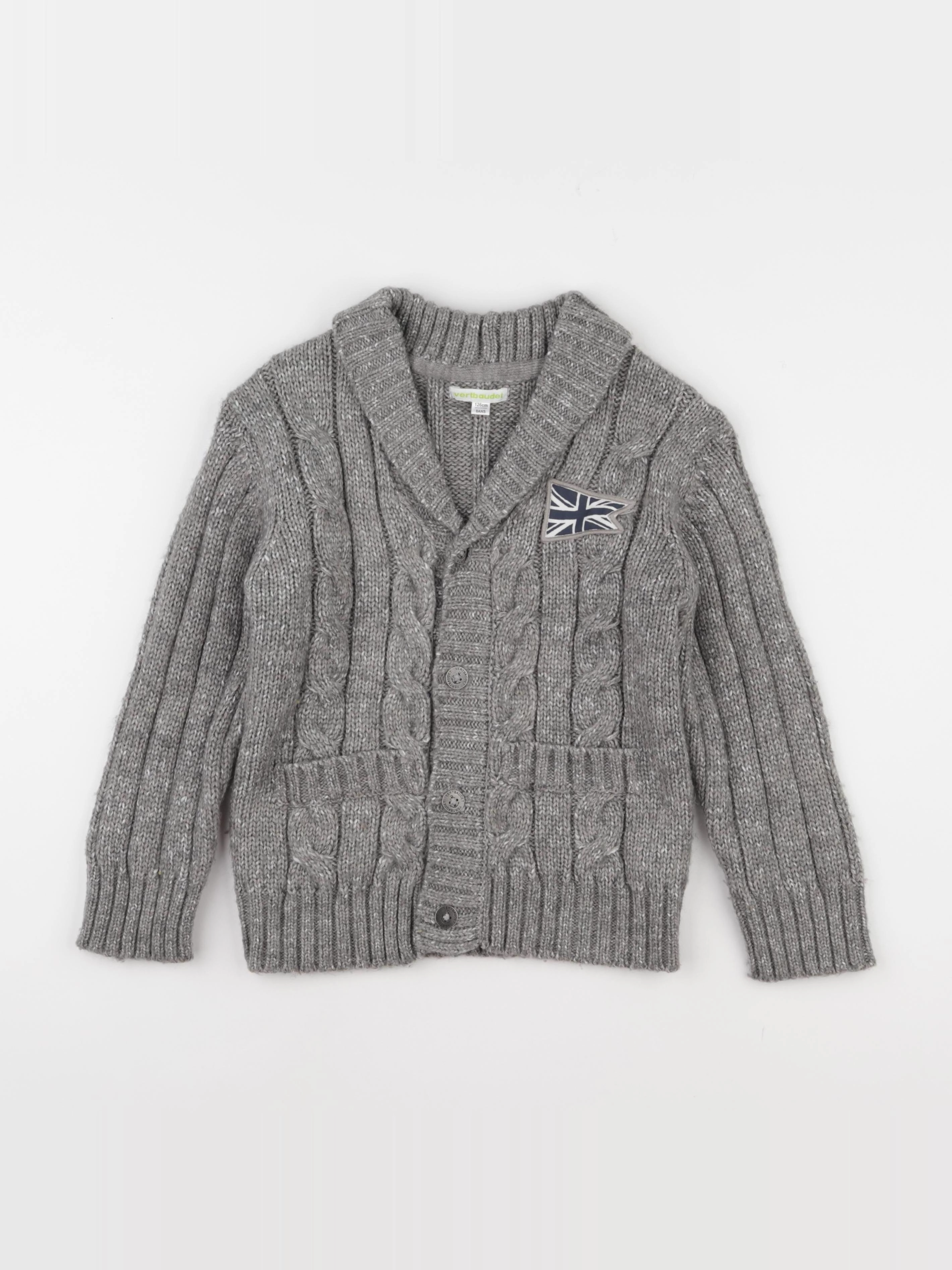 Vertbaudet - gilet gris - 8 ans