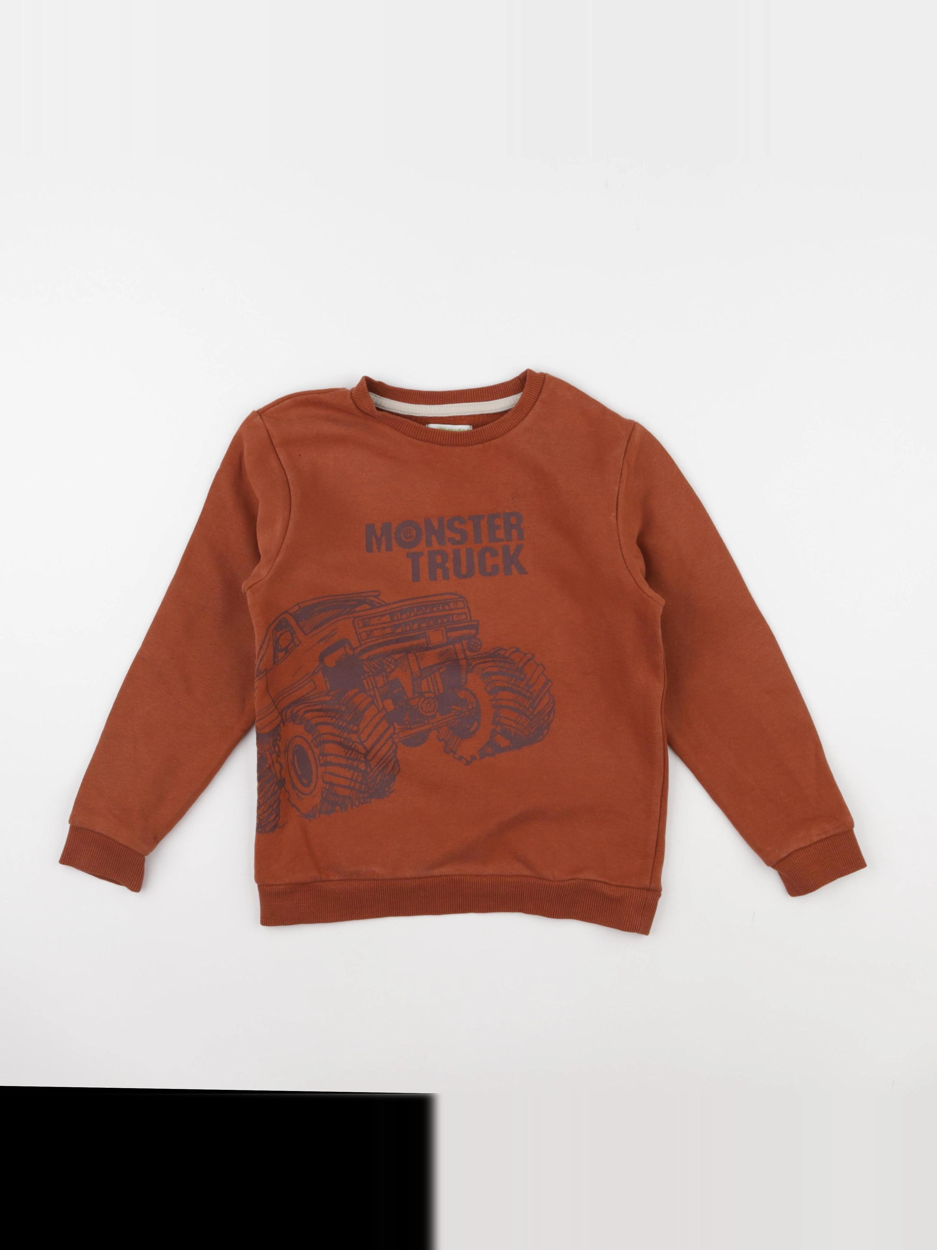 Vertbaudet - sweat marron - 8 ans