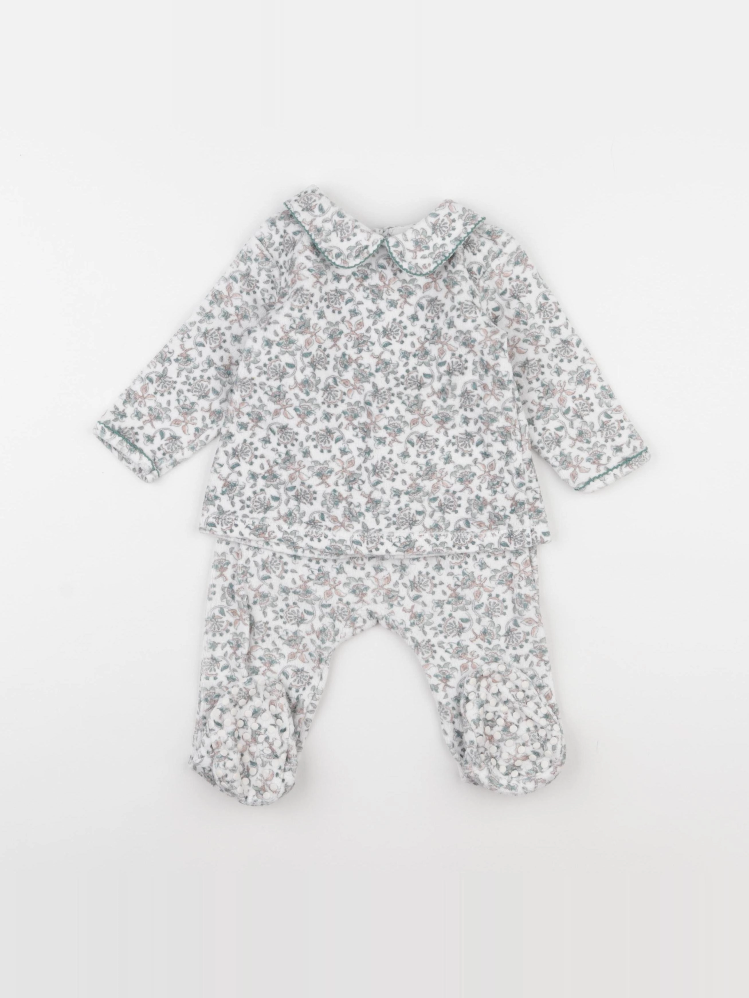 Vertbaudet - pyjama velours multicolore - 12 mois
