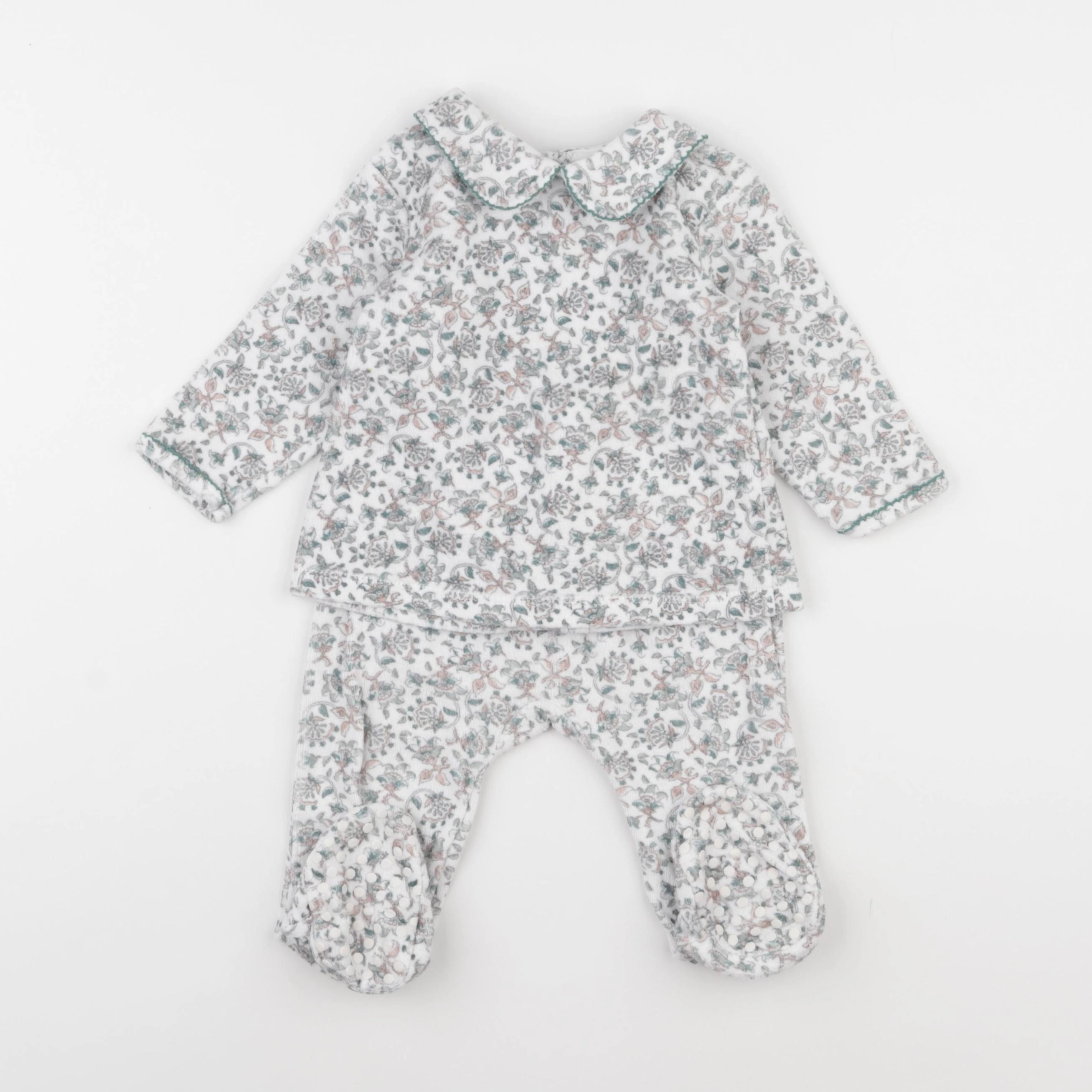 Vertbaudet - pyjama velours multicolore - 12 mois