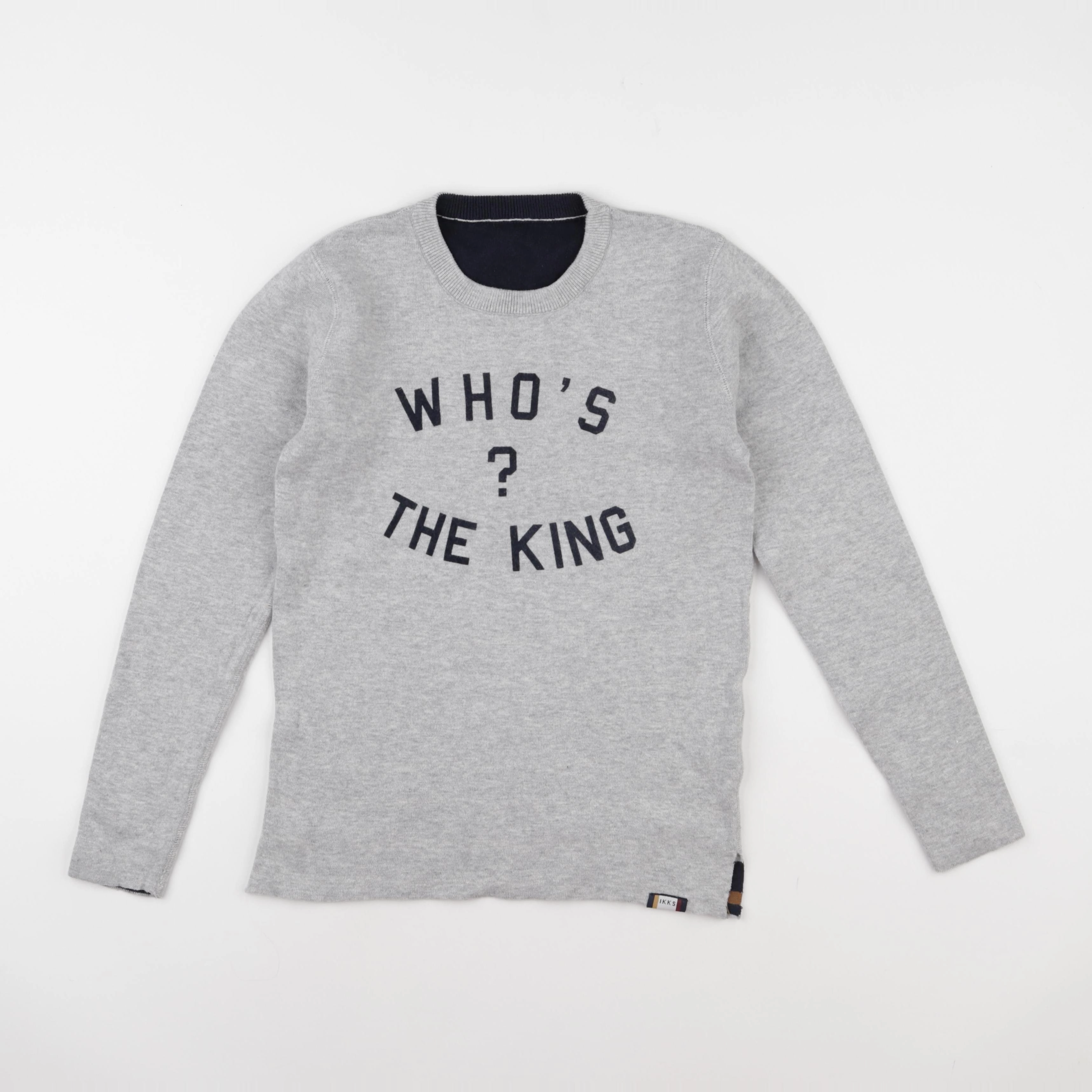 IKKS - pull réversible gris - 10 ans