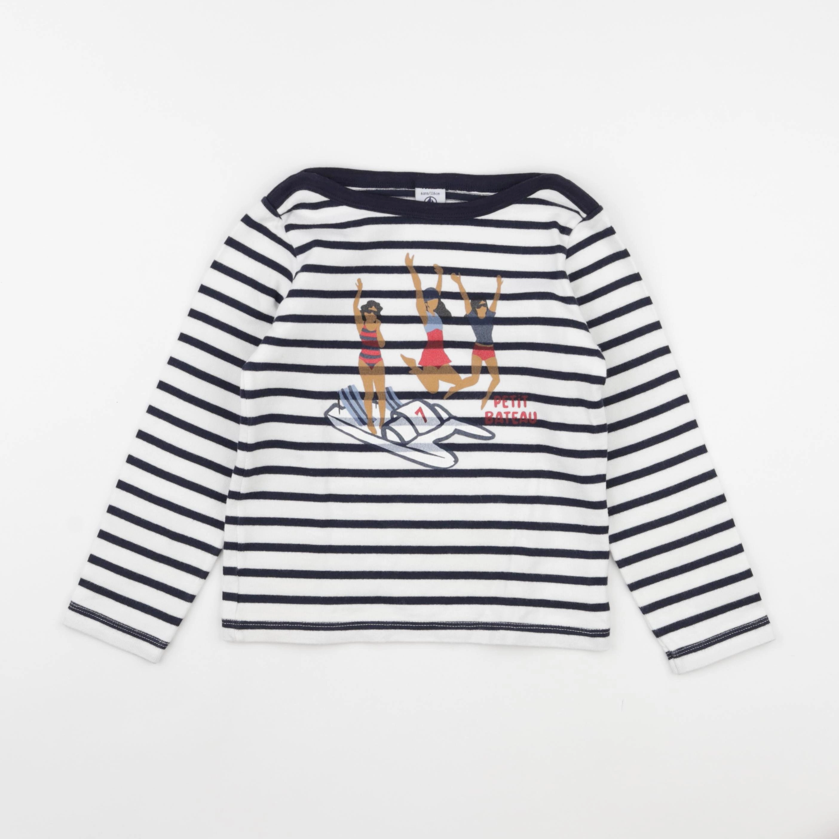Petit Bateau - tee-shirt bleu - 6 ans