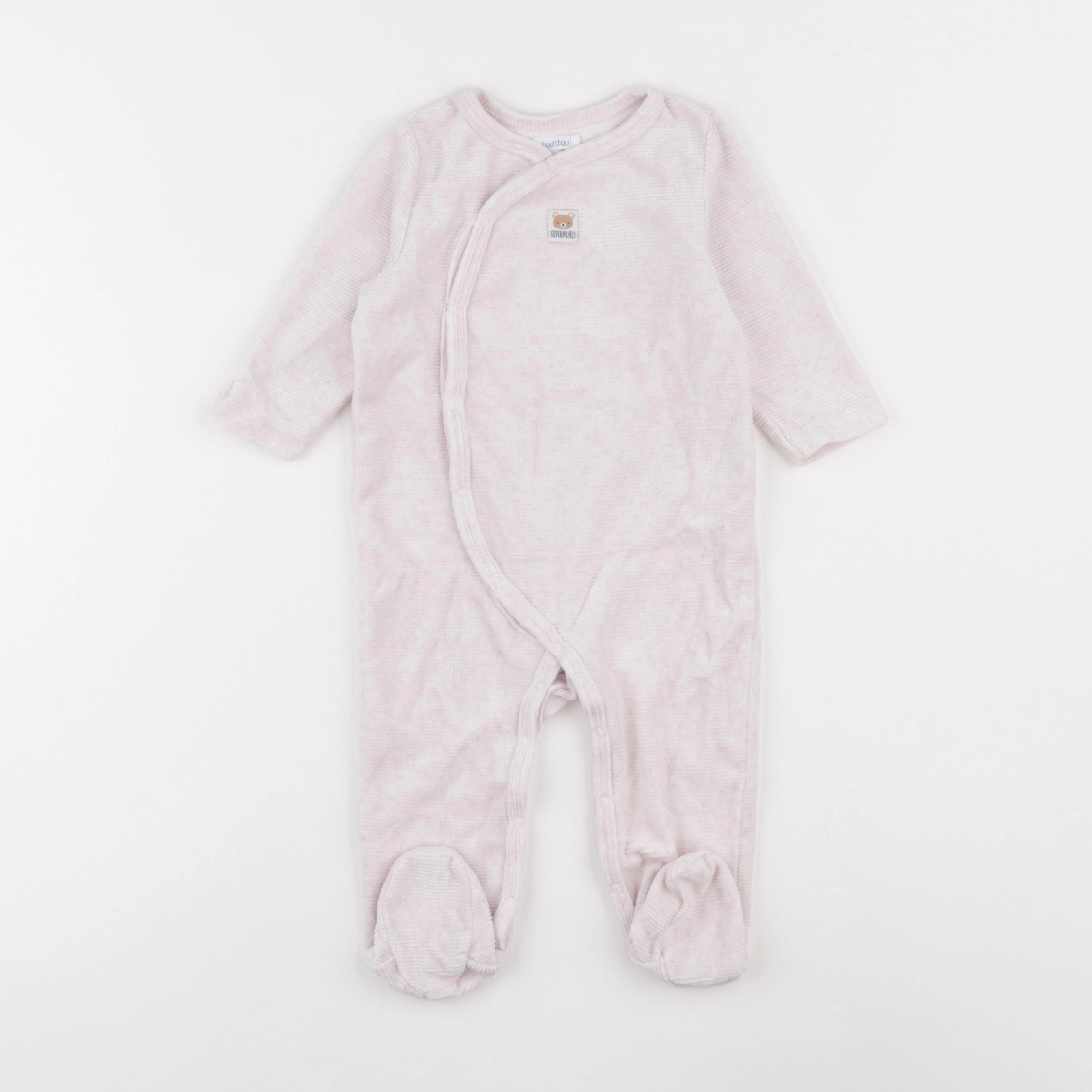 Boutchou - pyjama velours rouge, rose - 9 mois