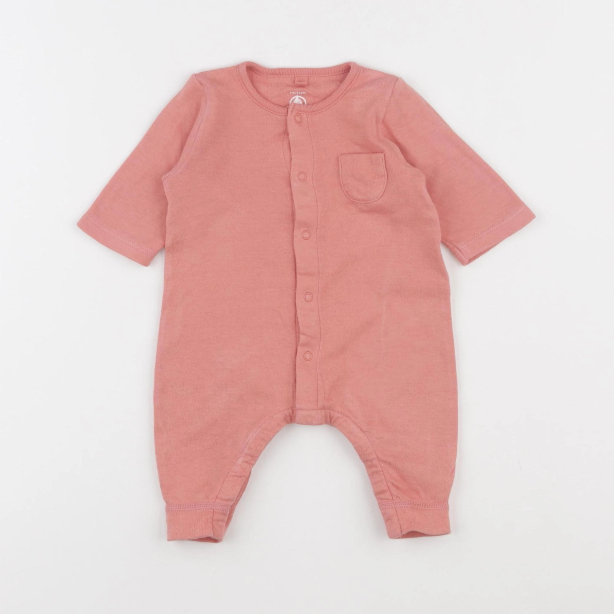 Petit Bateau - pyjama coton rose - 1 mois
