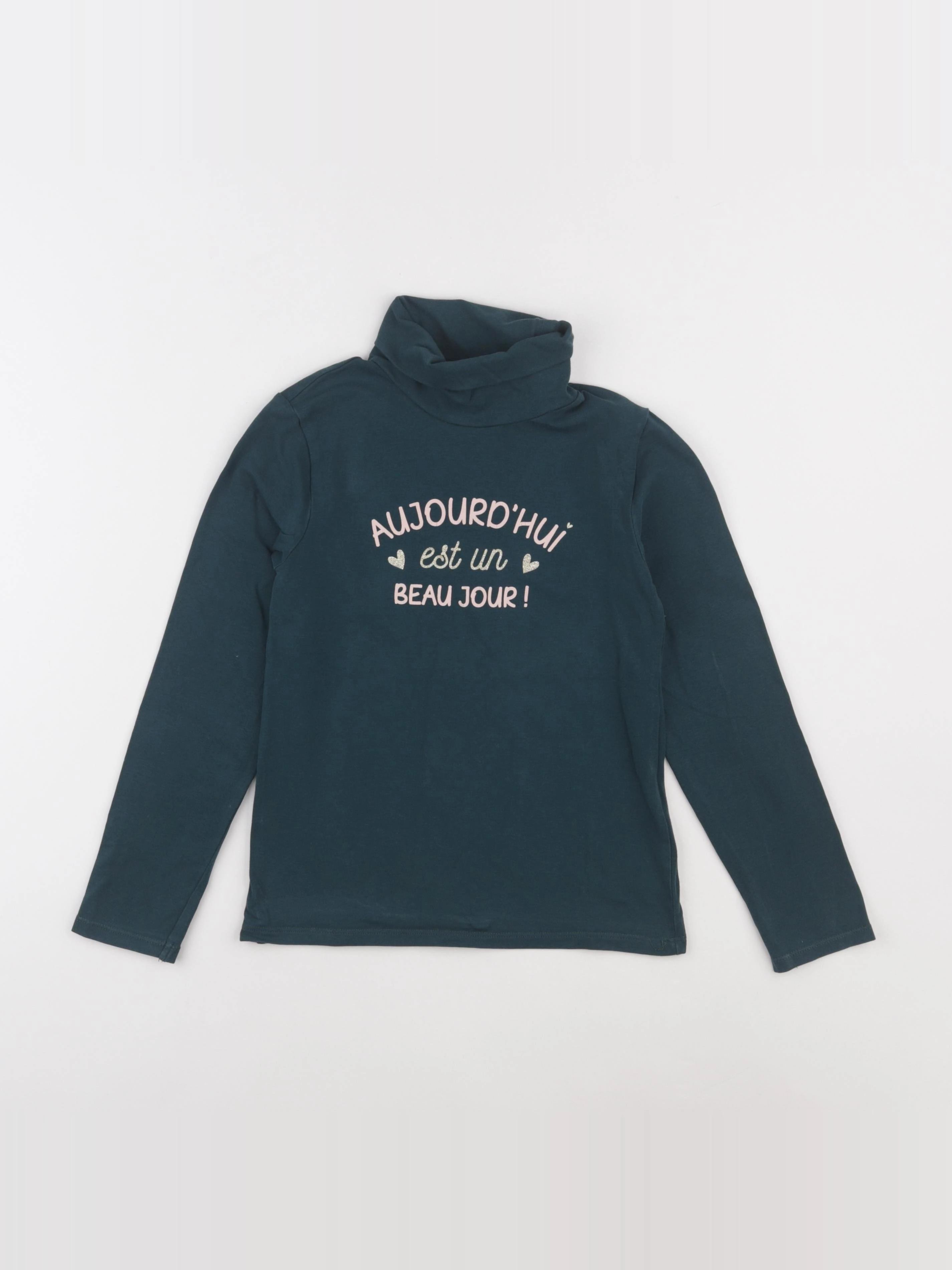 Vertbaudet - sous-pull vert - 8 ans