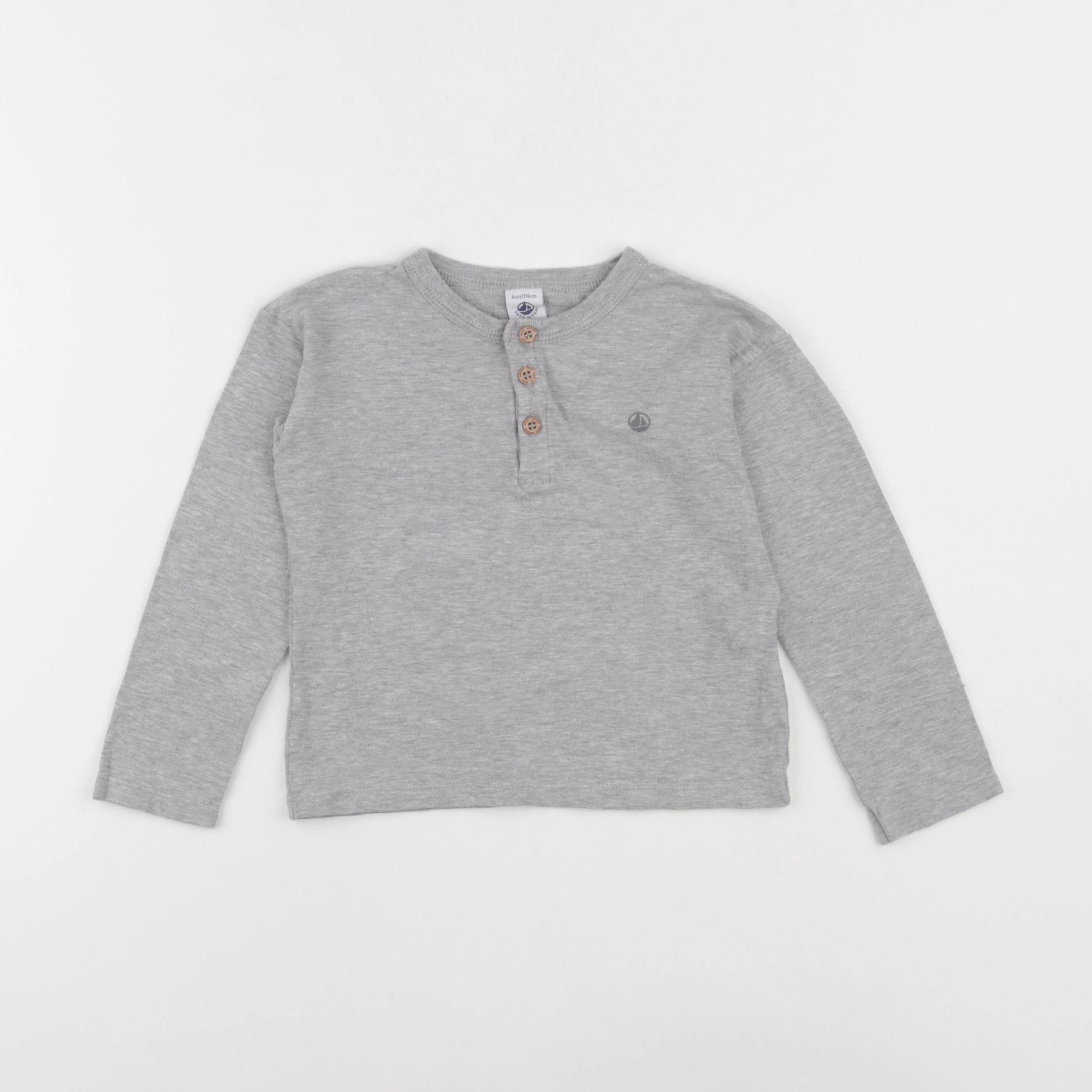 Petit Bateau - tee-shirt gris - 6 ans
