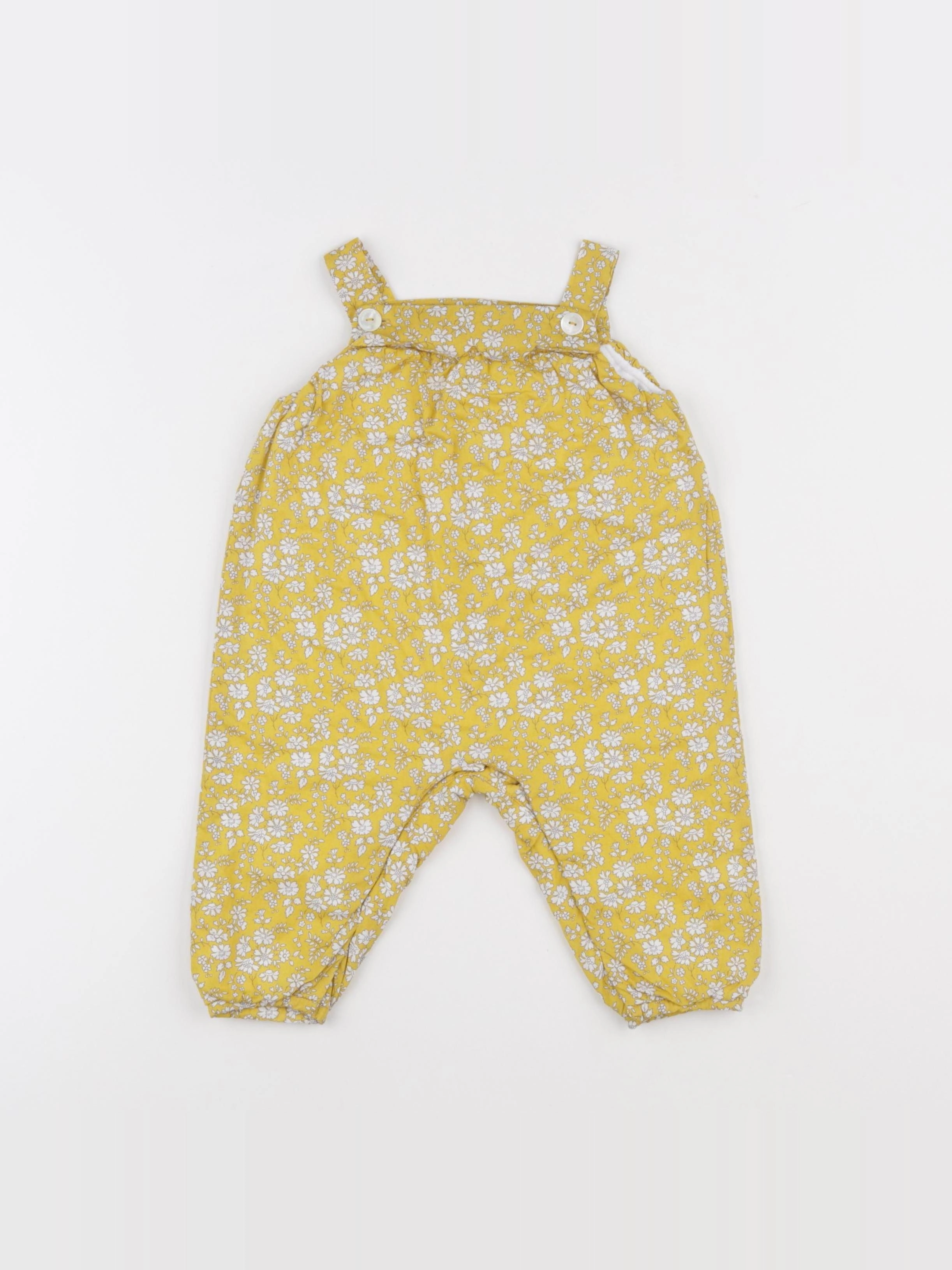 Jacadi - combinaison doublé, liberty jaune - 6 mois