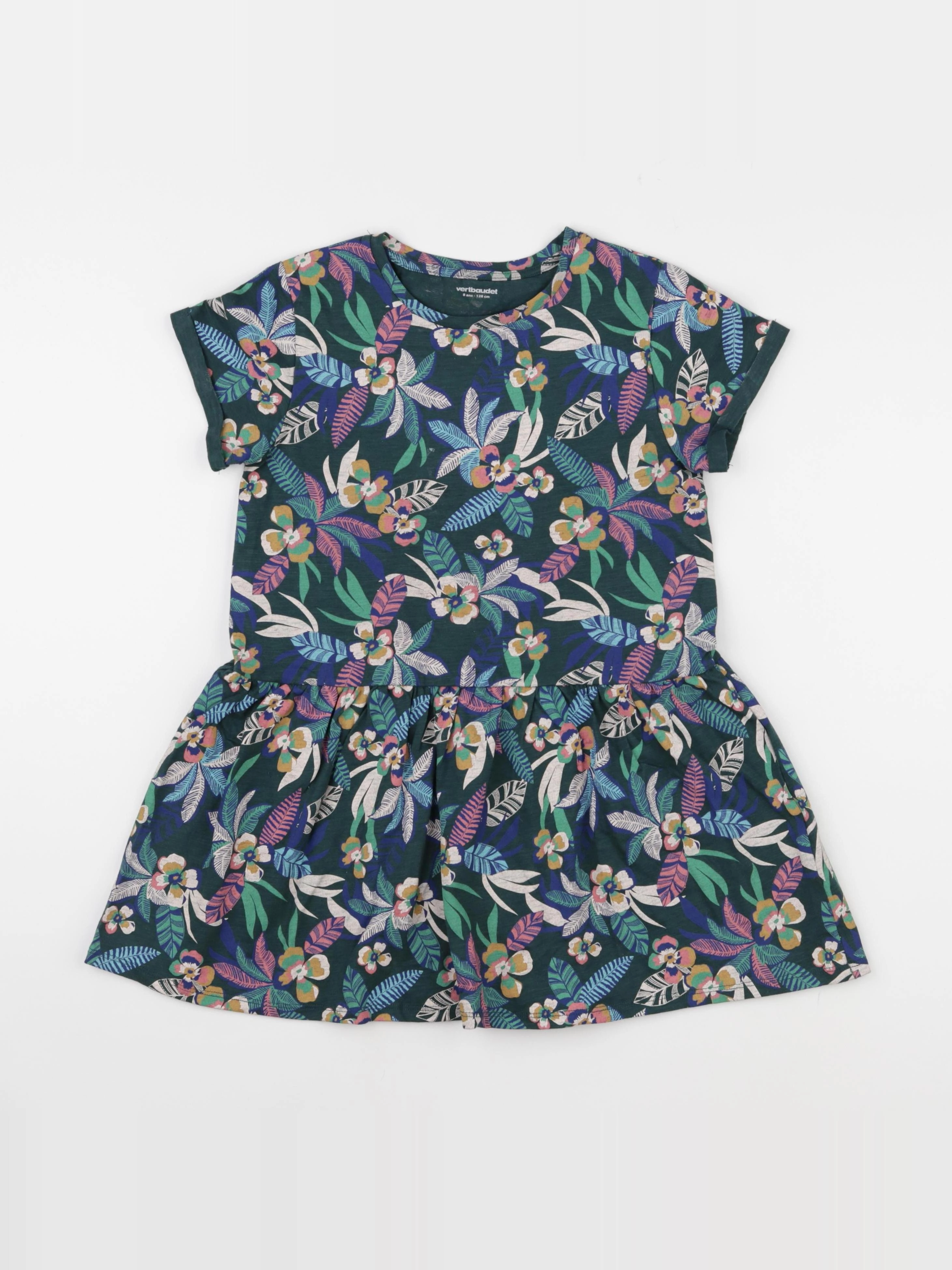 Vertbaudet - robe vert - 8 ans