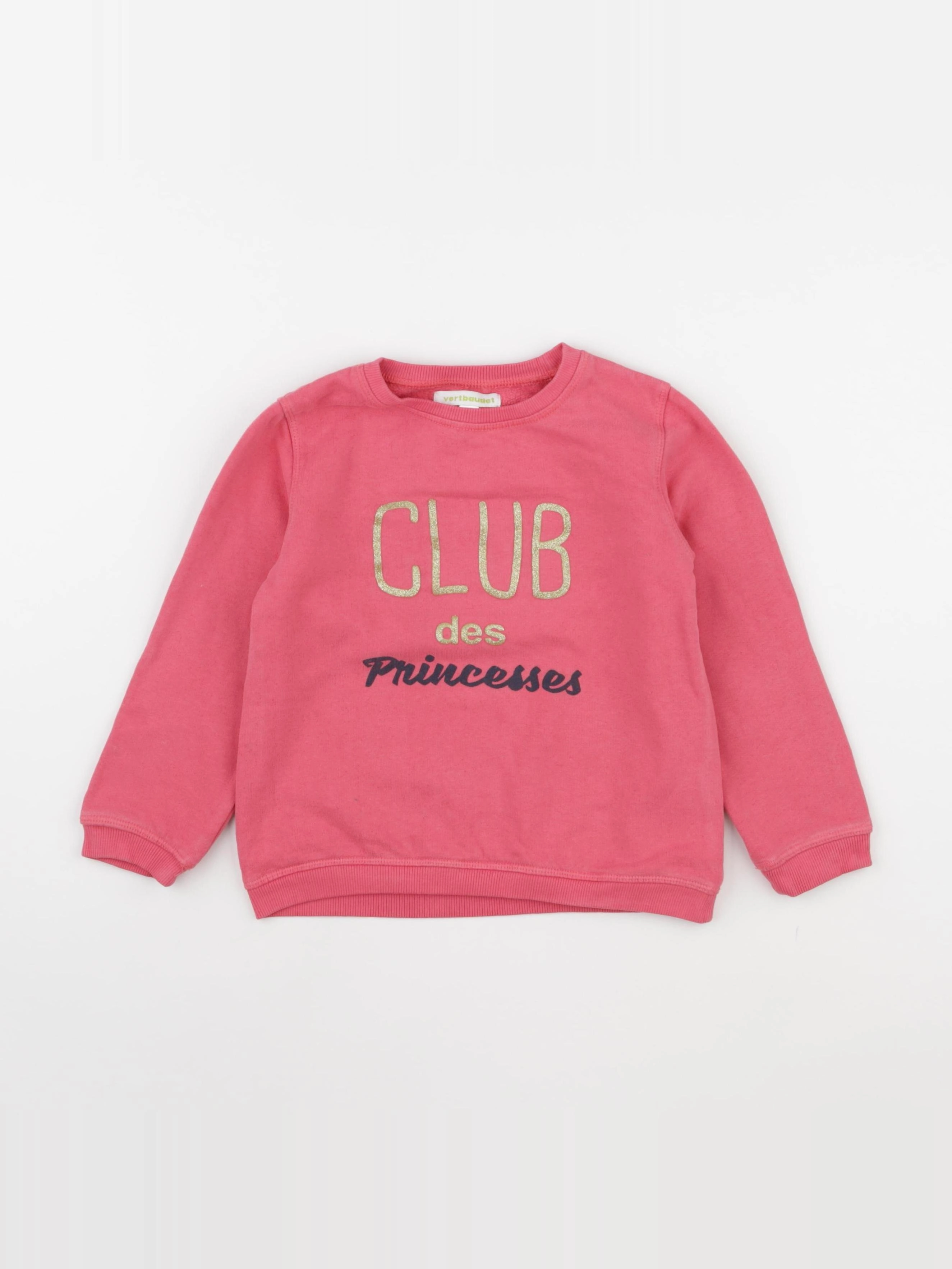 Vertbaudet - sweat rose - 6 ans