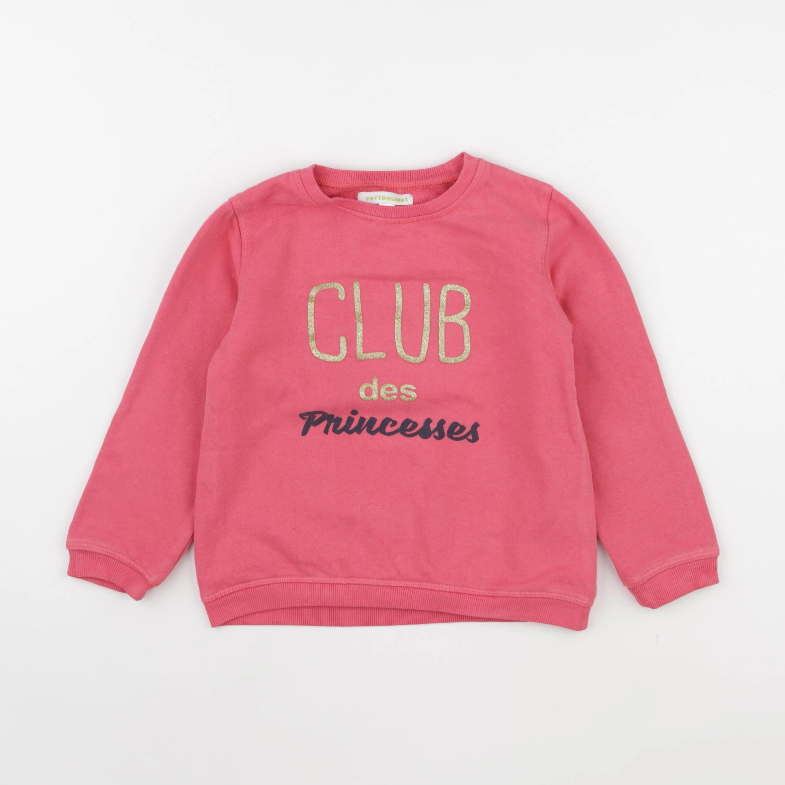 Vertbaudet - sweat rose - 6 ans