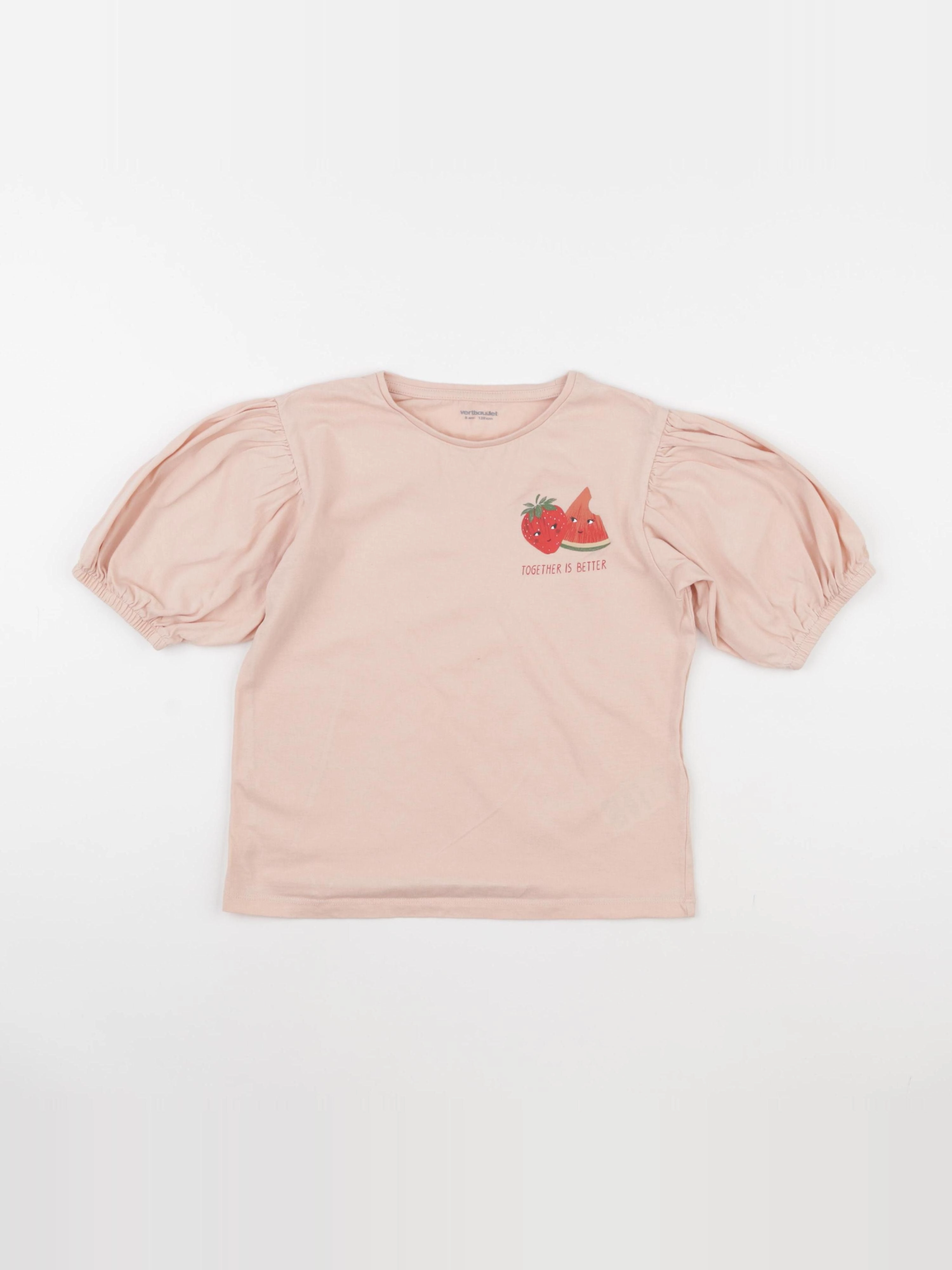 Vertbaudet - tee-shirt rose - 8 ans