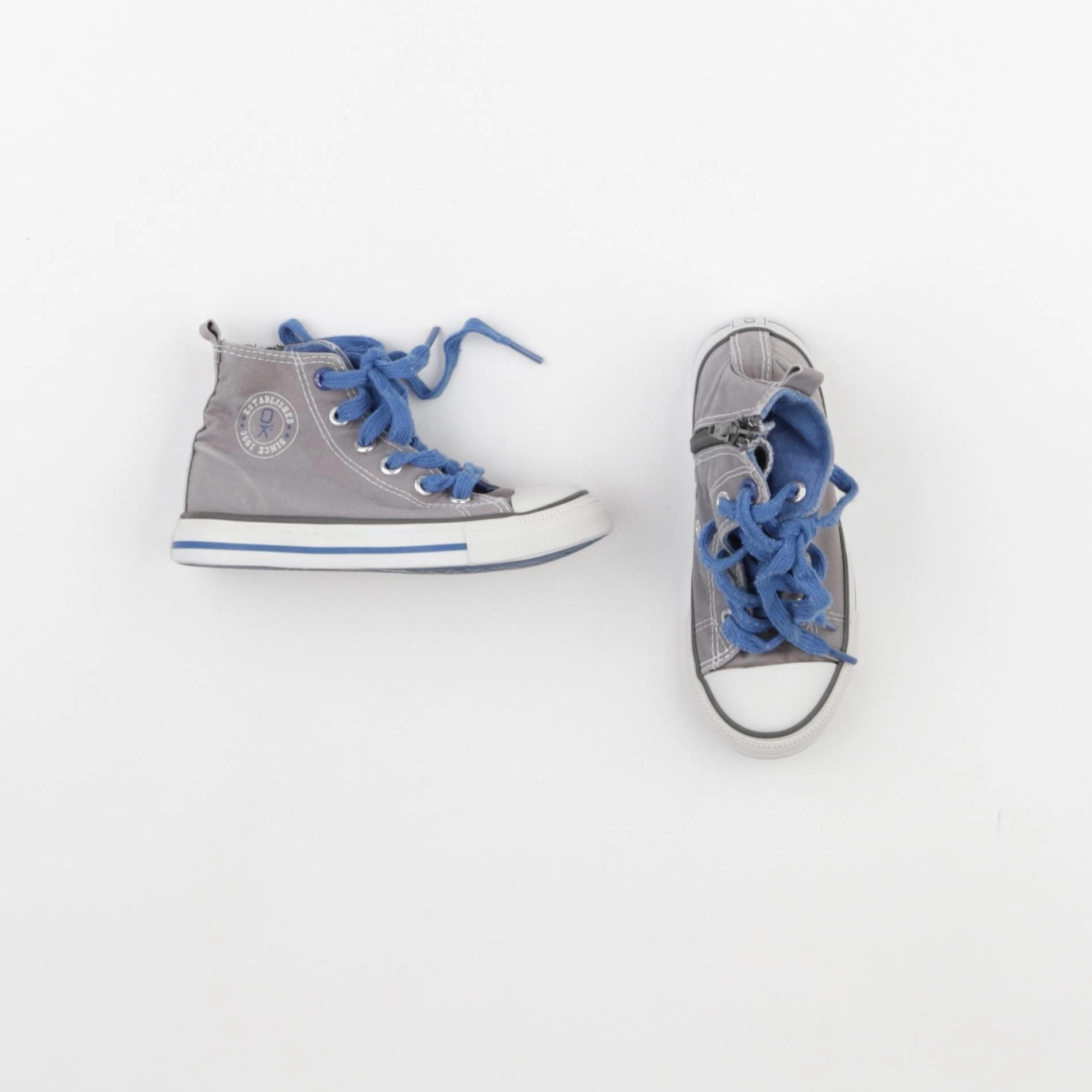 Okaidi - tennis à scratch/ lacets gris - pointure 26